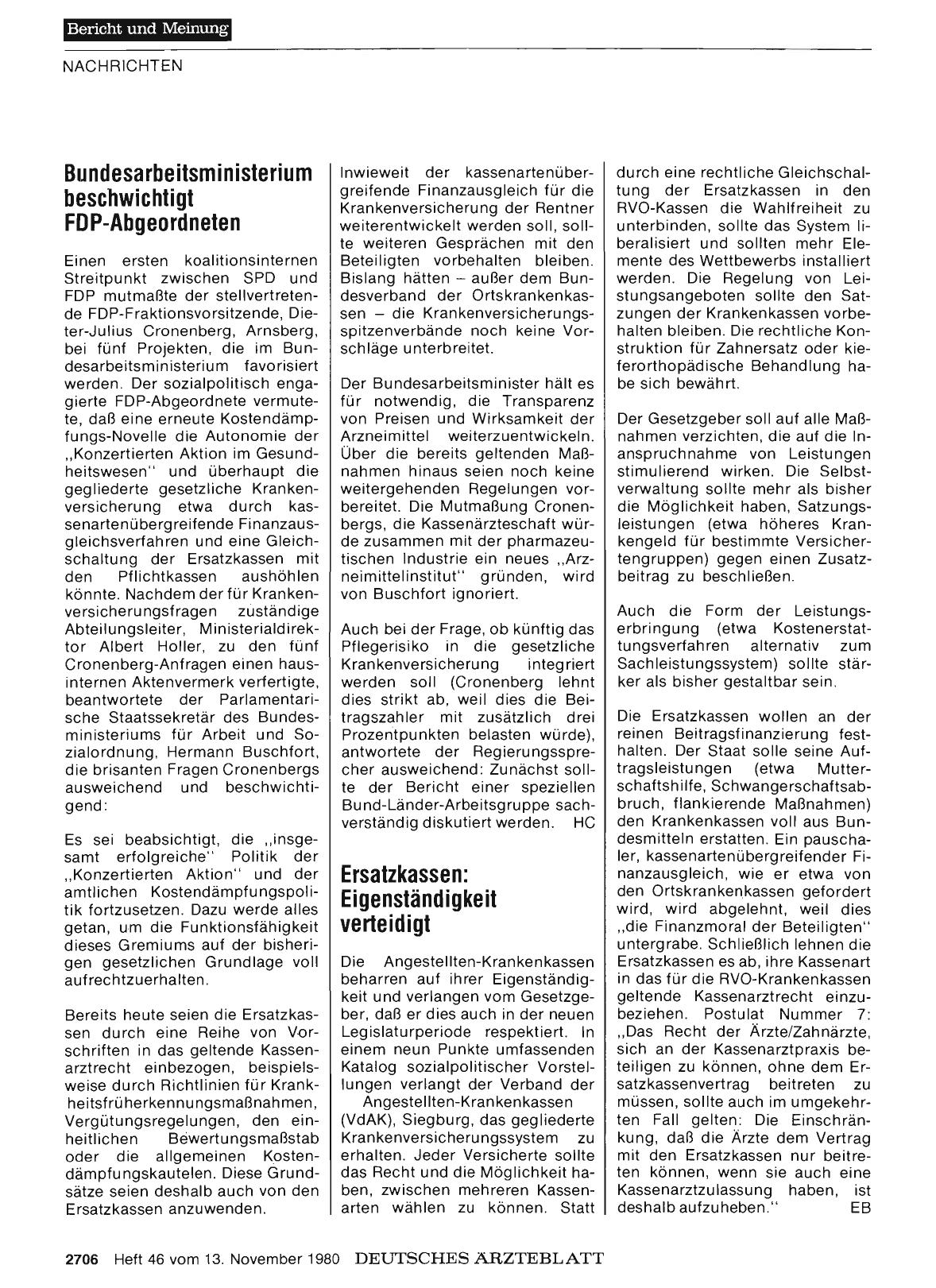 Vorschauseite 1: Ersatzkassen: Eigenständigkeit verteidigt