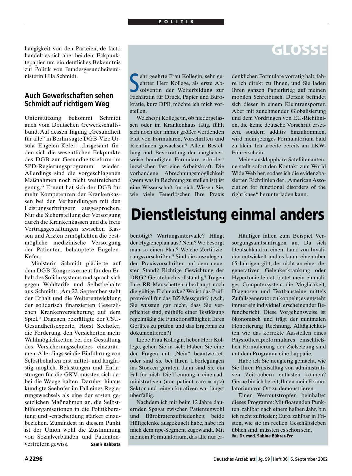 Vorschauseite 1: Dienstleistung einmal anders