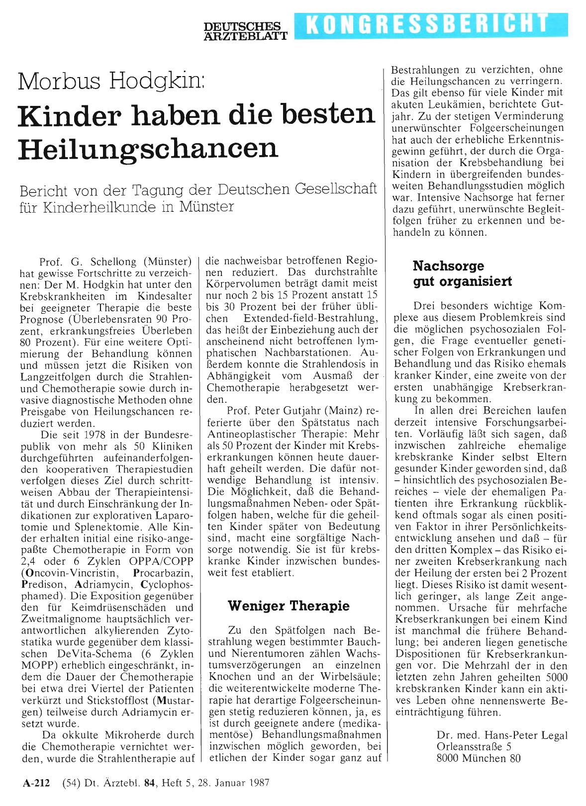 Vorschauseite 1: Morbus Hodgkin: Kinder haben die besten Heilungschancen