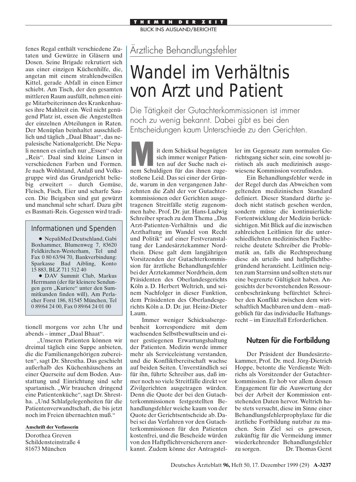 Vorschauseite 1: Ärztliche Behandlungsfehler: Wandel im Verhältnis von Arzt und Patient