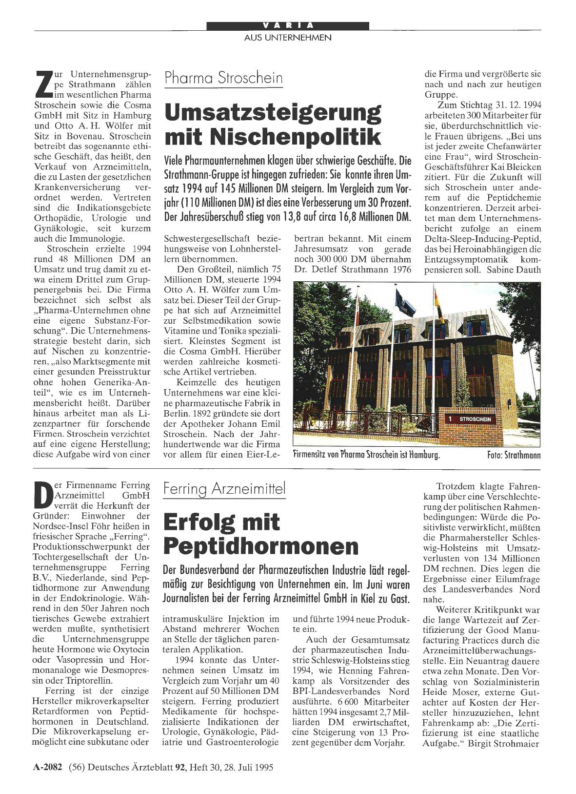 Vorschauseite 1: Pharma Stroschein: Umsatzsteigerung mit Nischenpolitik
