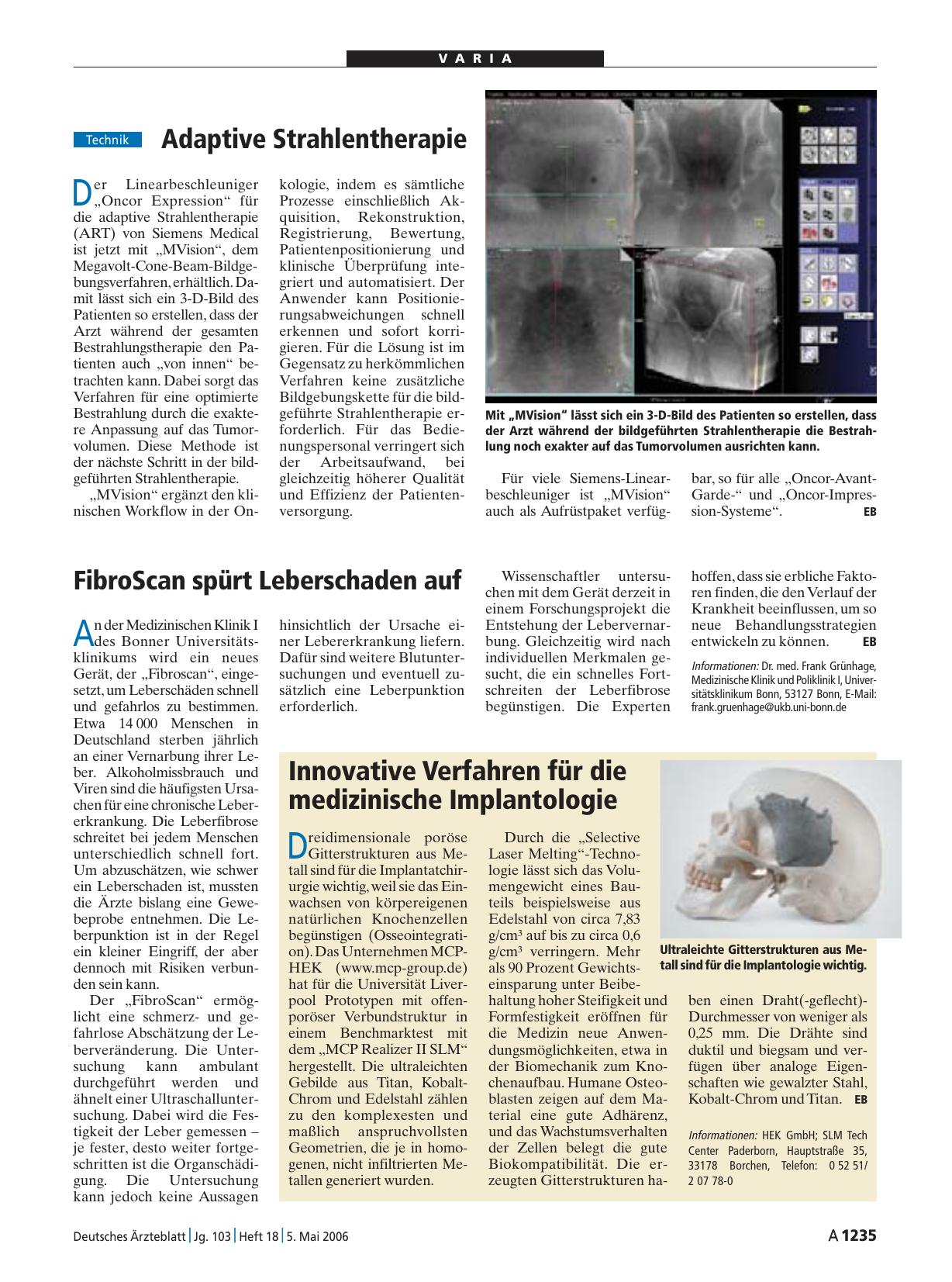 Vorschauseite 1: FibroScan spürt Leberschaden auf