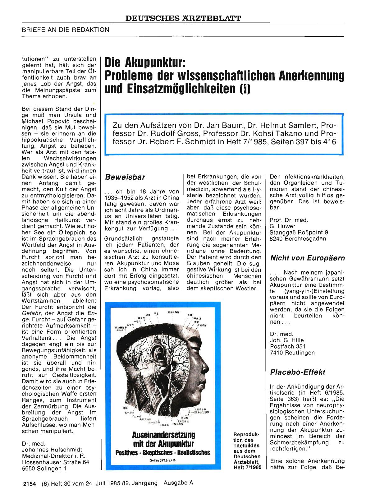 Vorschauseite 1: Die Akupunktur: Probleme der wissenschaftlichen Anerkennung und Einsatzmöglichkeiten 0): Placebo-Effekt