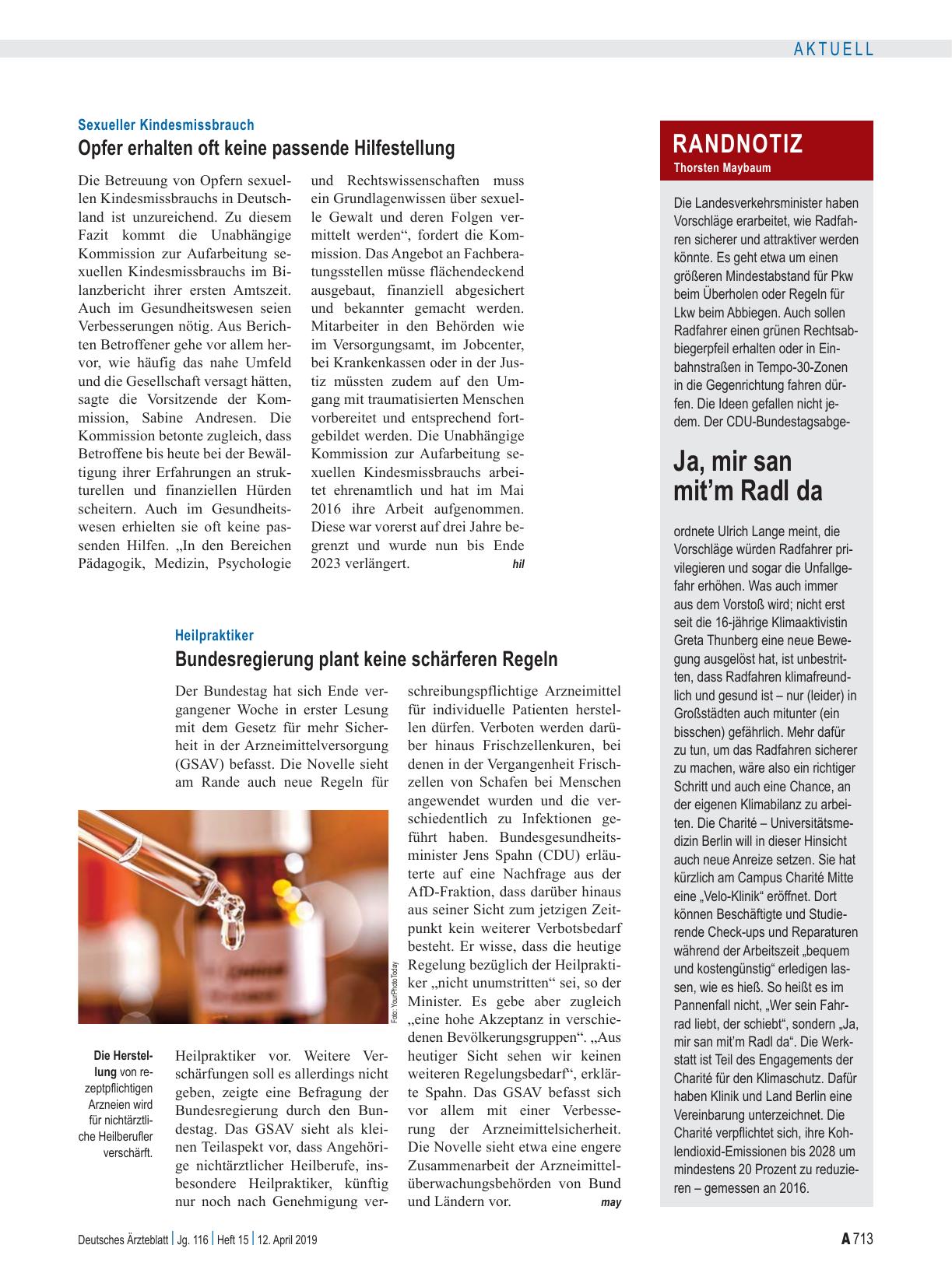 Vorschauseite 1: Heilpraktiker: Bundesregierung plant keine schärferen Regeln