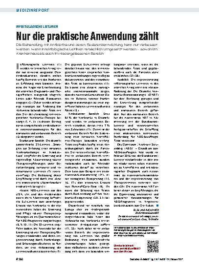 Vorschauseite 1: Infektiologische Leitlinien: Nur die praktische Anwendung zählt