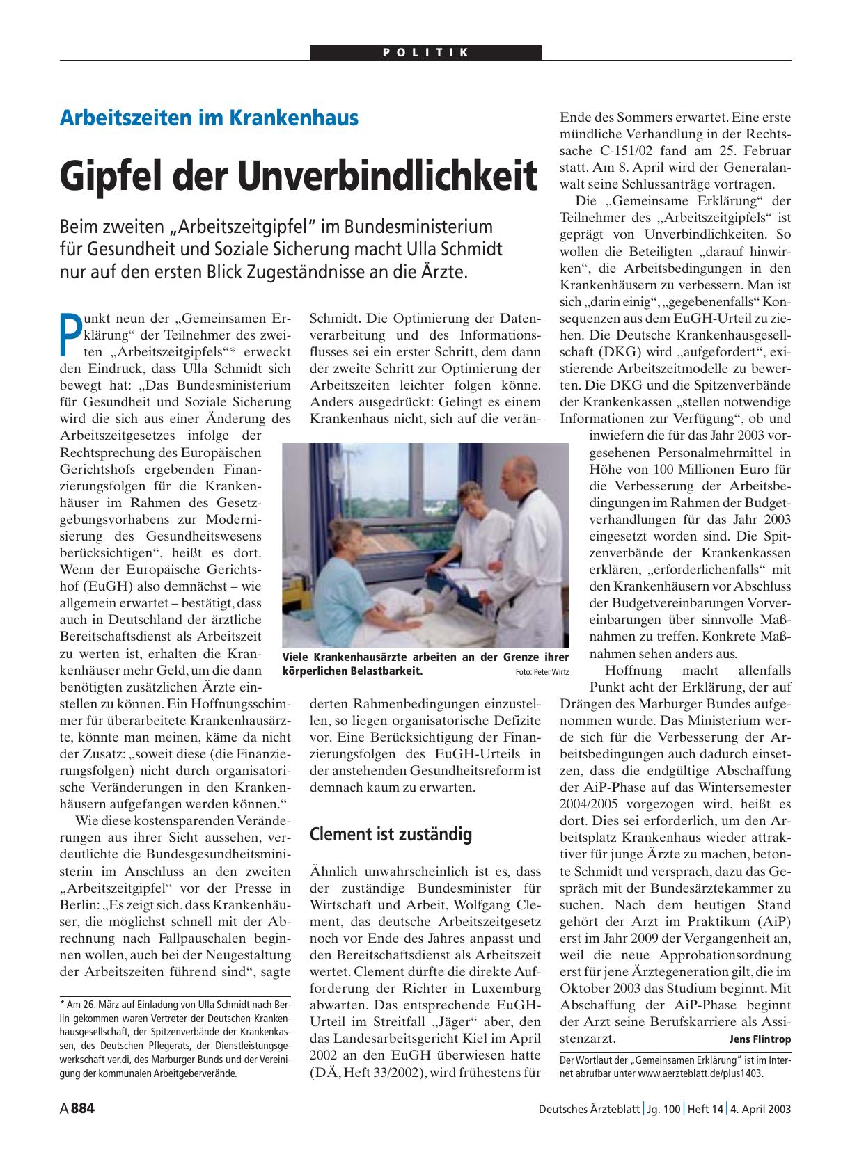 Vorschauseite 1: Arbeitszeiten im Krankenhaus: Gipfel der Unverbindlichkeit