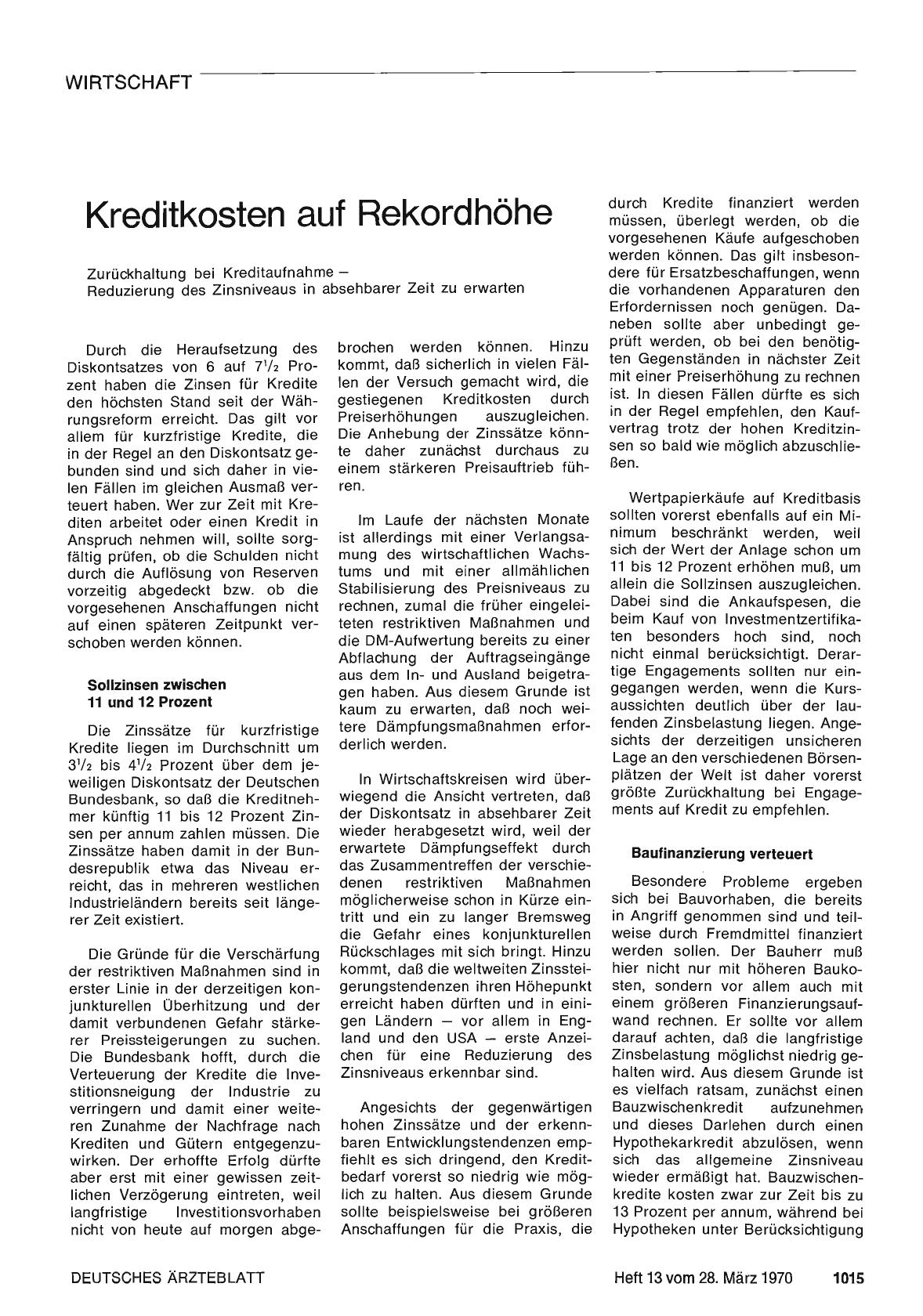 Vorschauseite 1: Kreditkosten auf Rekordhöhe