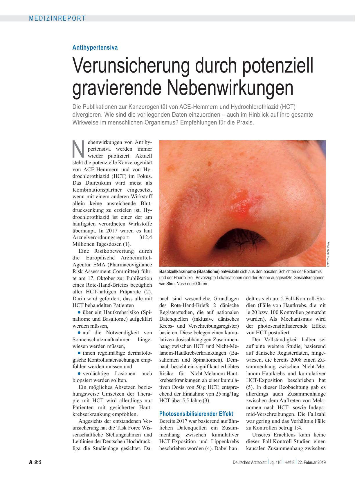 Vorschauseite 1: Antihypertensiva: Verunsicherung durch potenziell gravierende Nebenwirkungen