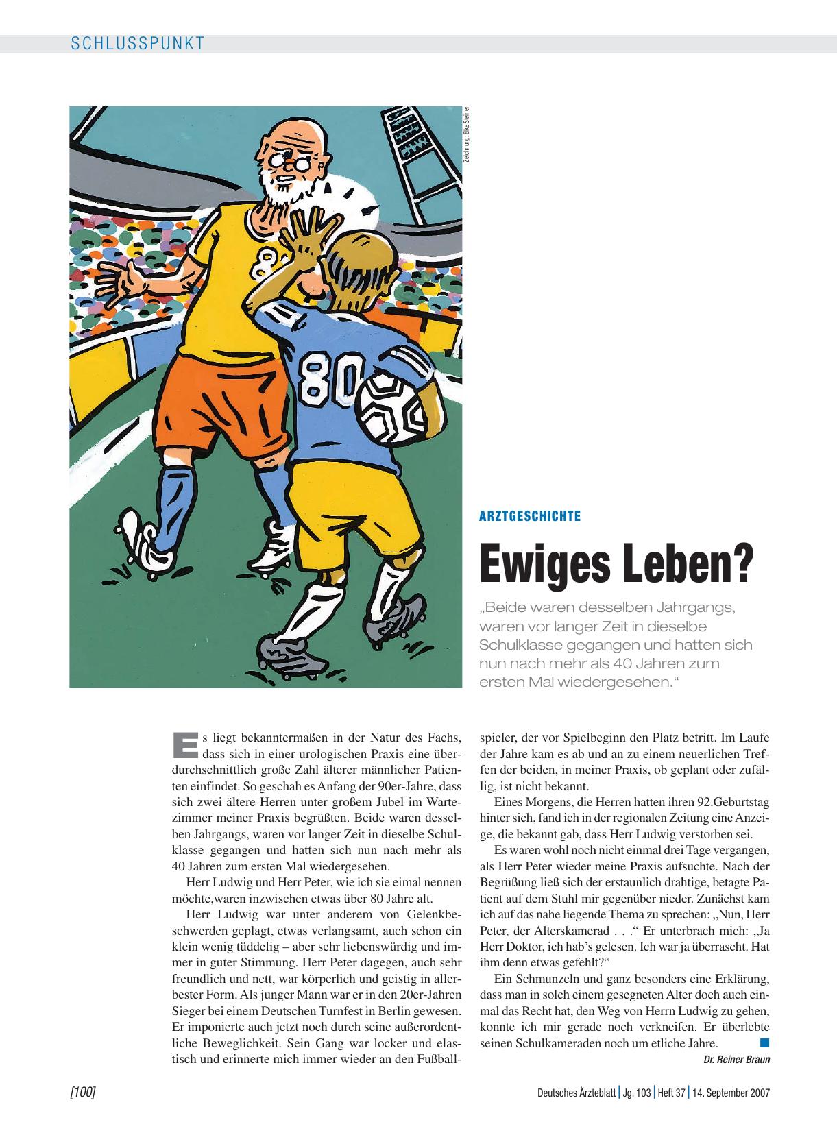 Vorschauseite 1: Arztgeschichte: Ewiges Leben?