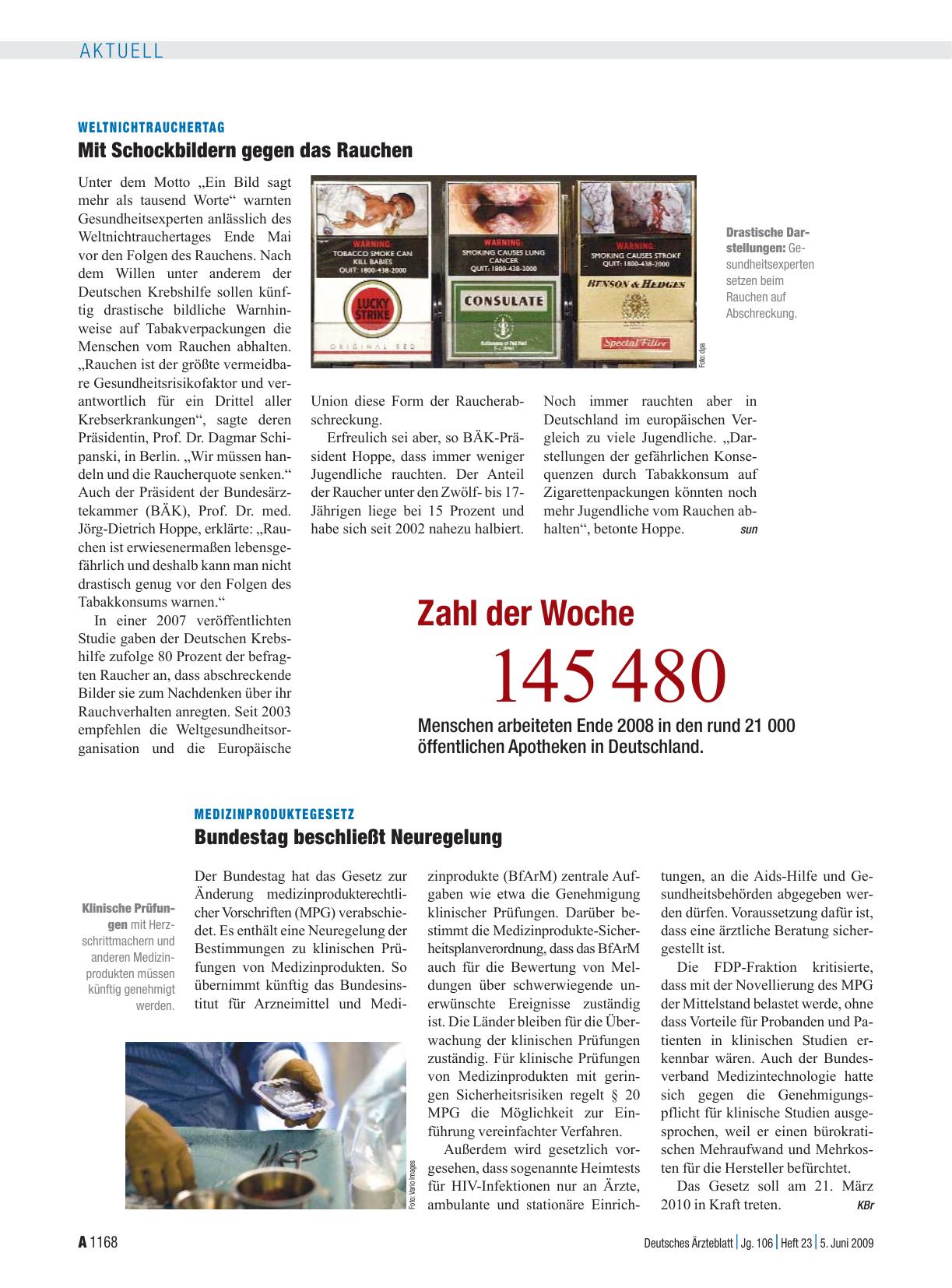Vorschauseite 1: Weltnichtrauchertag: Mit Schockbildern gegen das Rauchen