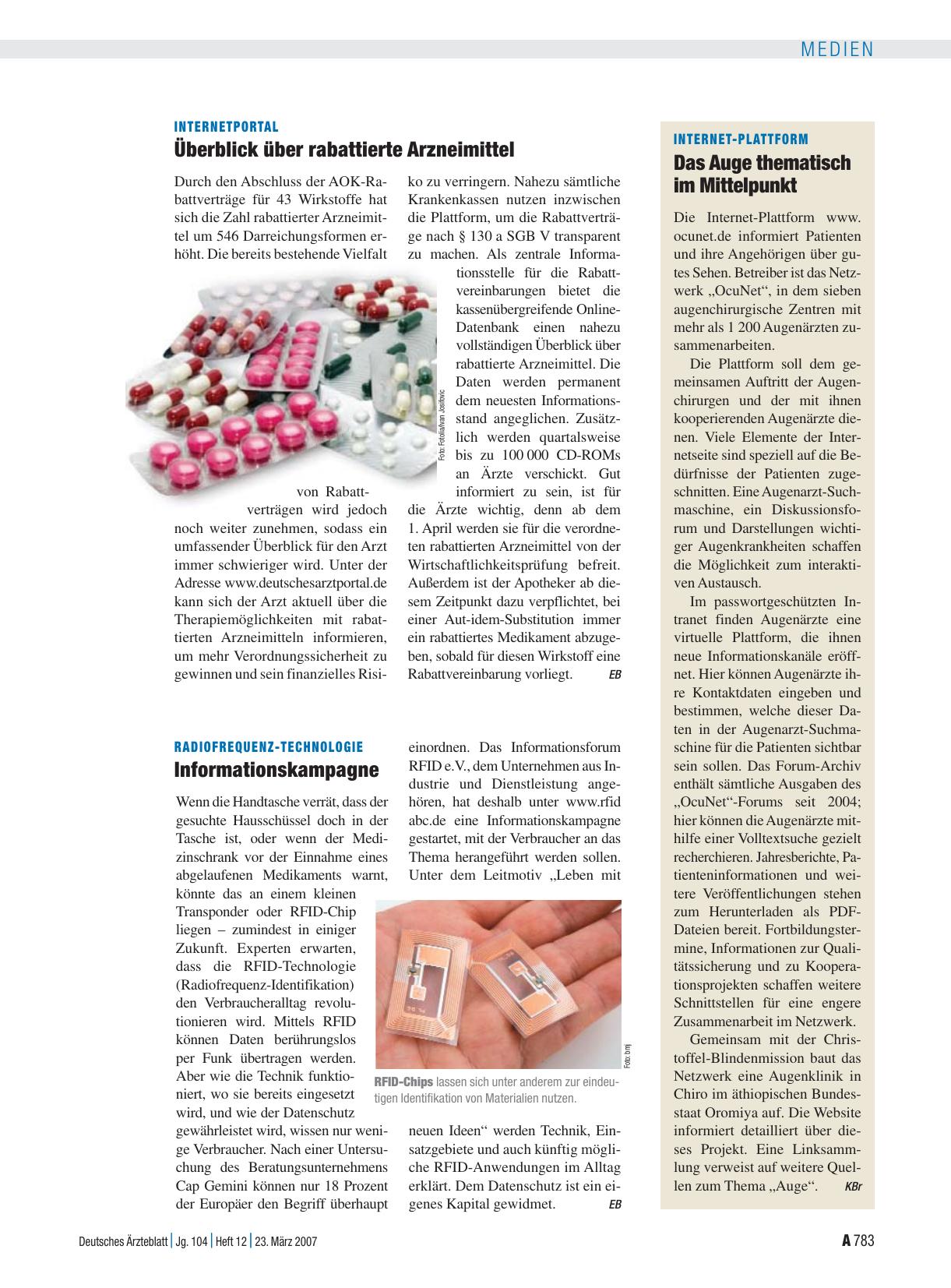 Vorschauseite 1: Internet-Plattform: Das Auge thematisch im Mittelpunkt