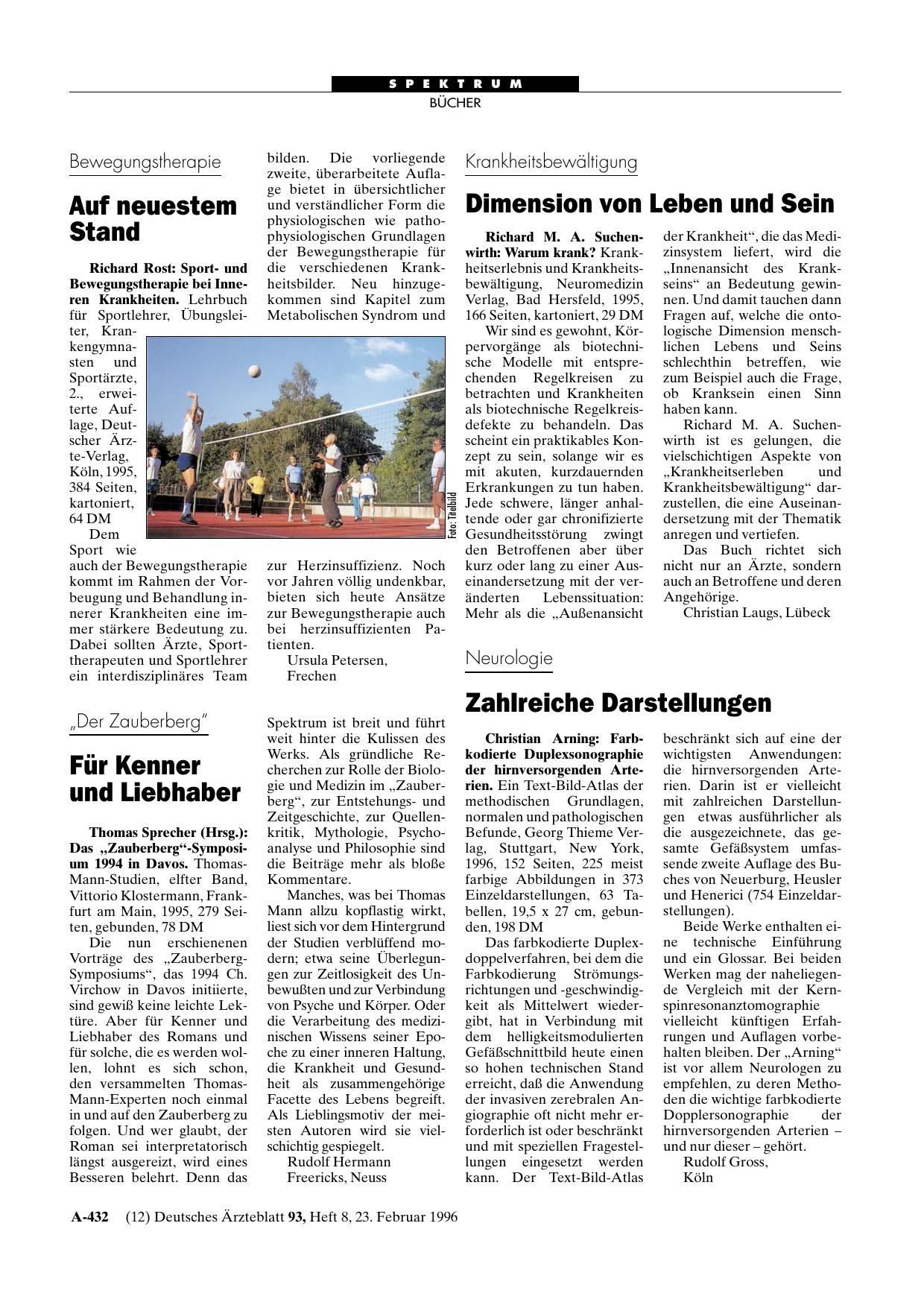 Vorschauseite 1: Das „Zauberberg“-Symposium 1994 in Davos