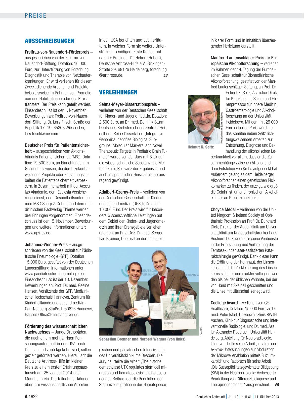 Vorschauseite 1: Ausschreibungen