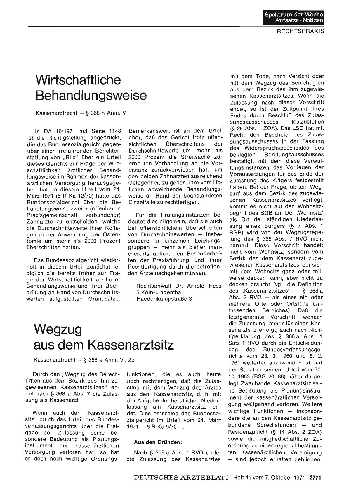 Vorschauseite 1: Wegzug aus dem Kassenarztsitz