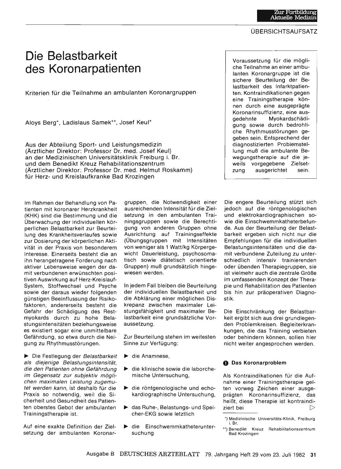 Vorschauseite 1: Die Belastbarkeit des Koronarpatienten