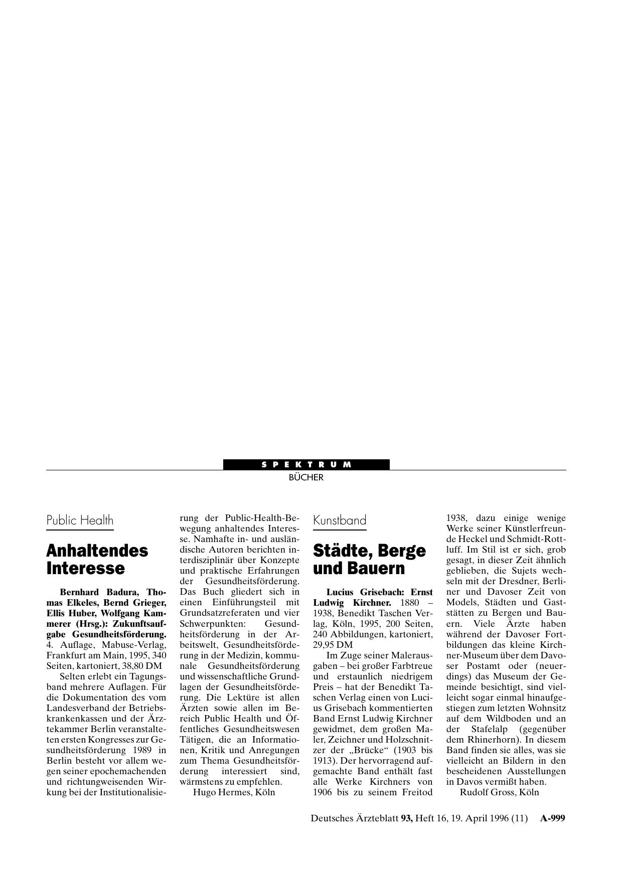 Vorschauseite 1: Zukunftsaufgabe Gesundheitsförderung