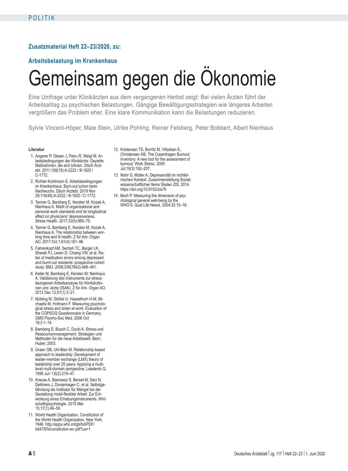 Vorschauseite 5: Arbeitsbelastung im Krankenhaus: Gemeinsam gegen die Ökonomie