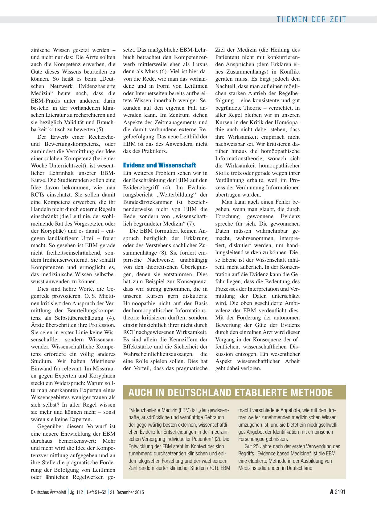 Vorschauseite 2: Evidenzbasierte Medizin: Möglichkeiten und Grenzen