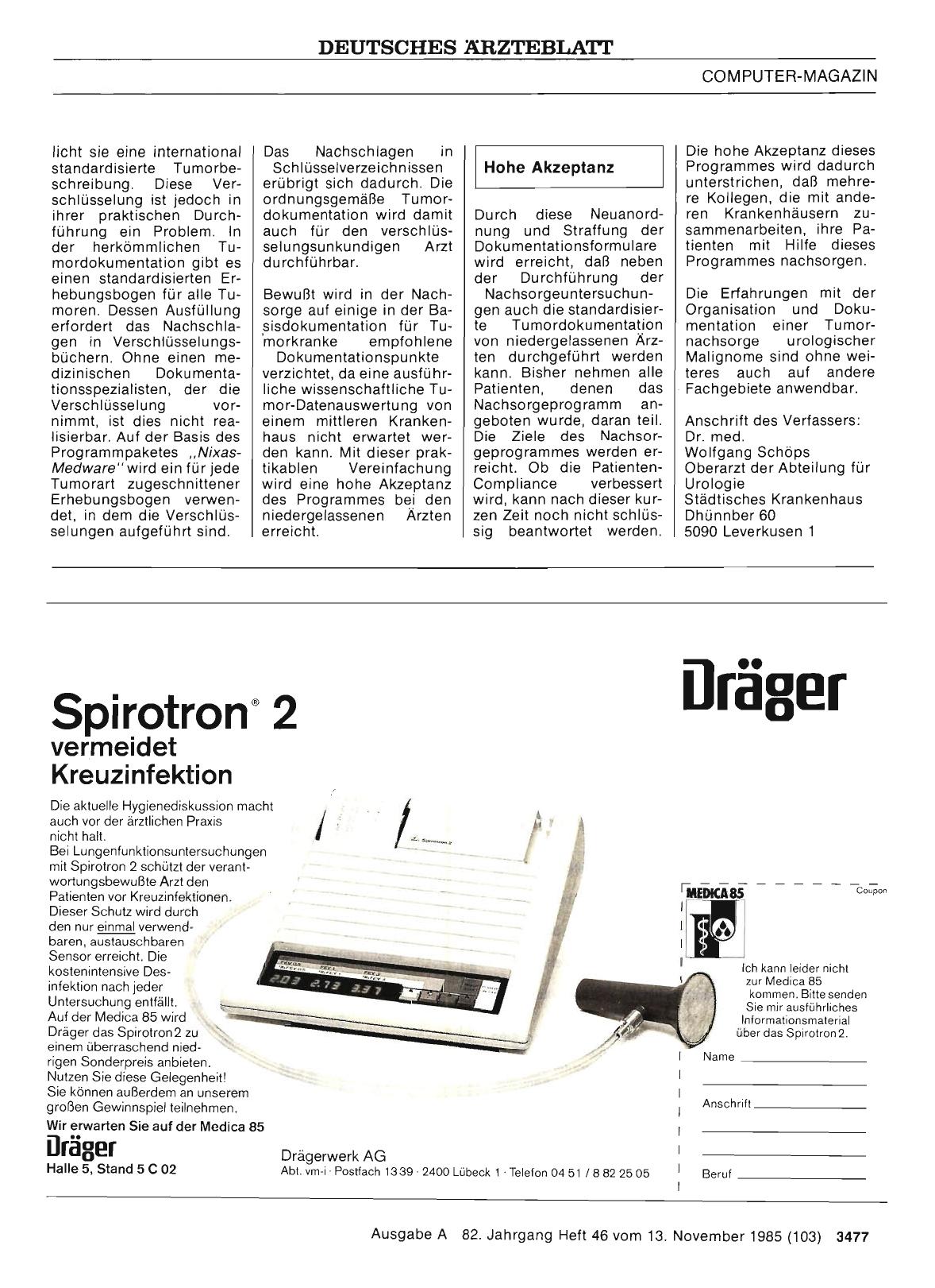 Vorschauseite 1: Tumornachsorge mit Computer