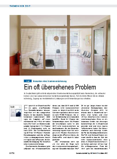 Vorschauseite 1: Menschen ohne Krankenversicherung: Ein oft übersehenes Problem