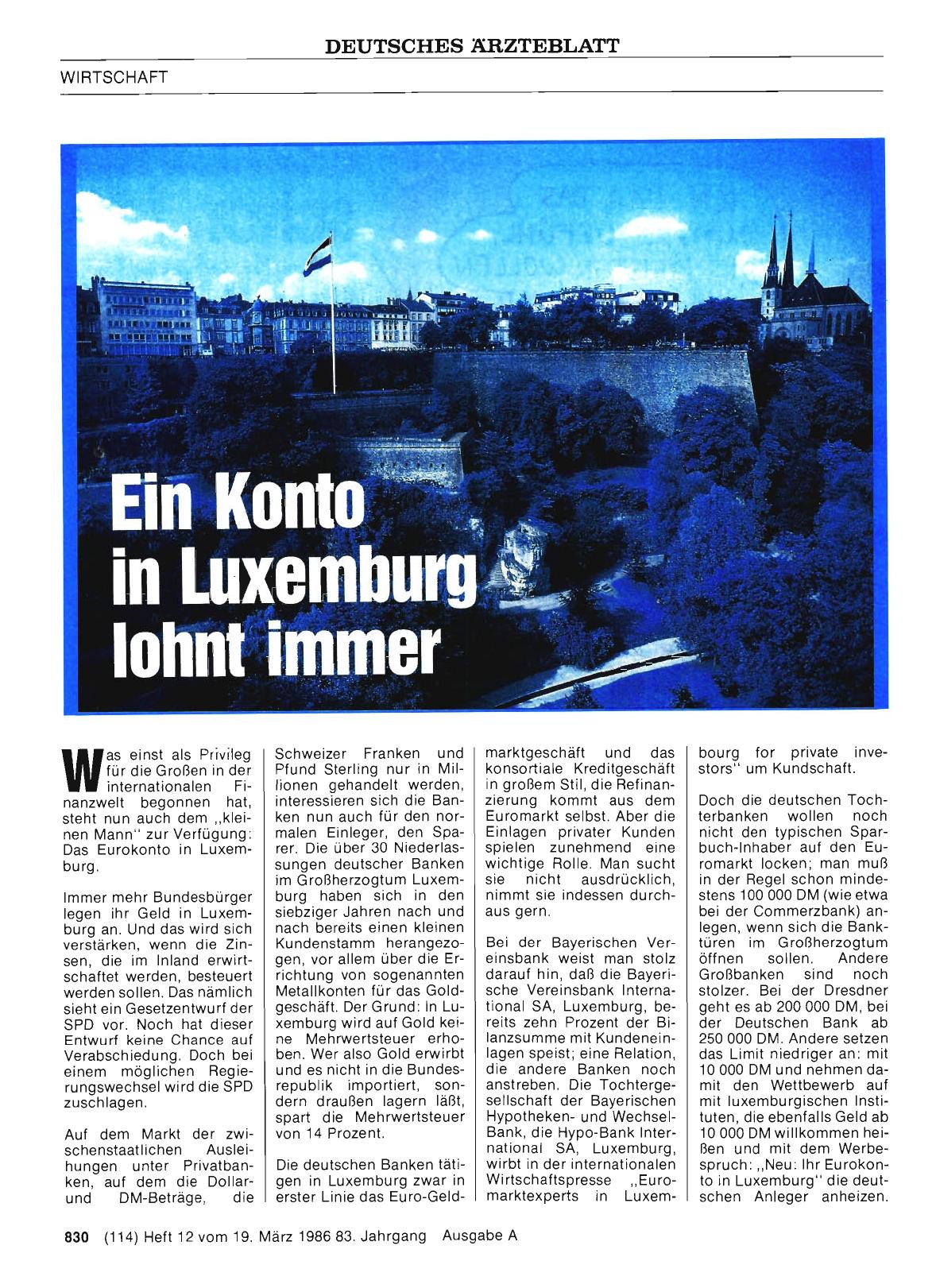 Vorschauseite 1: Ein Konto in Luxemburg lohnt immer