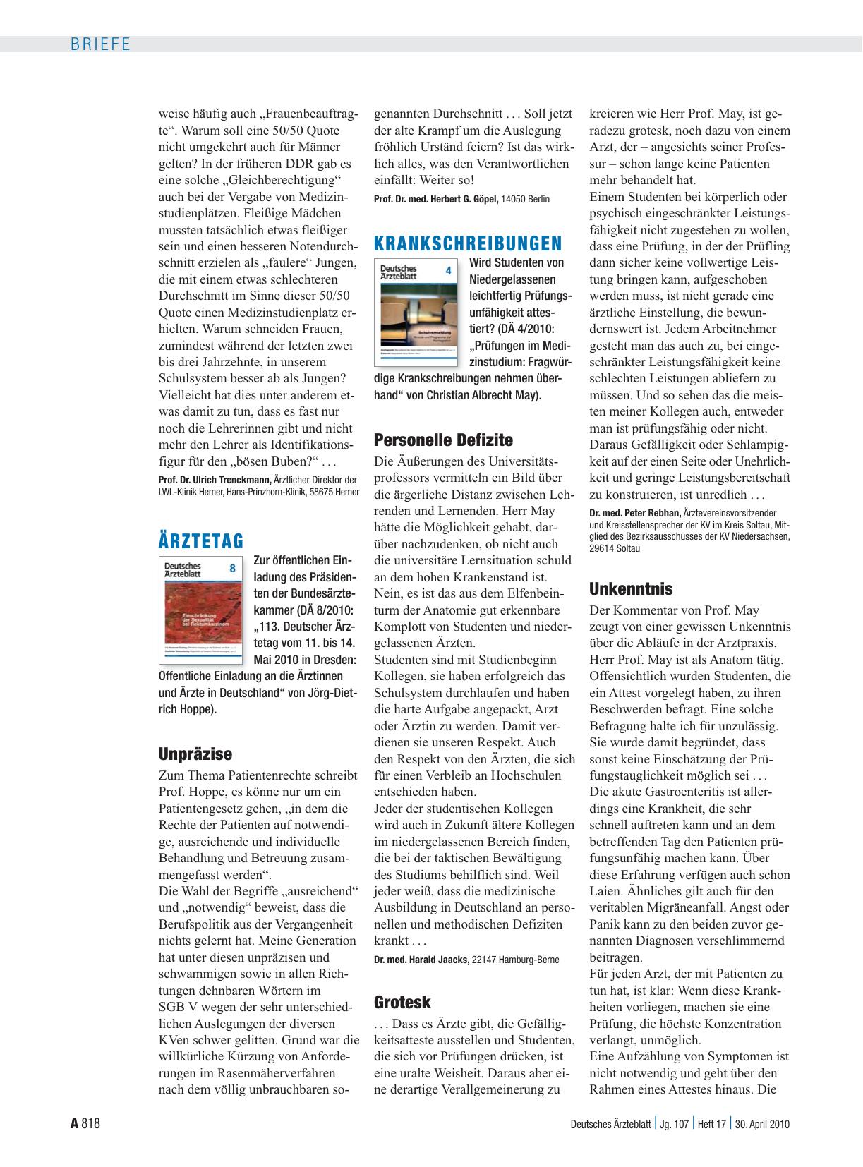 Vorschauseite 1: Krankschreibungen: Grotesk