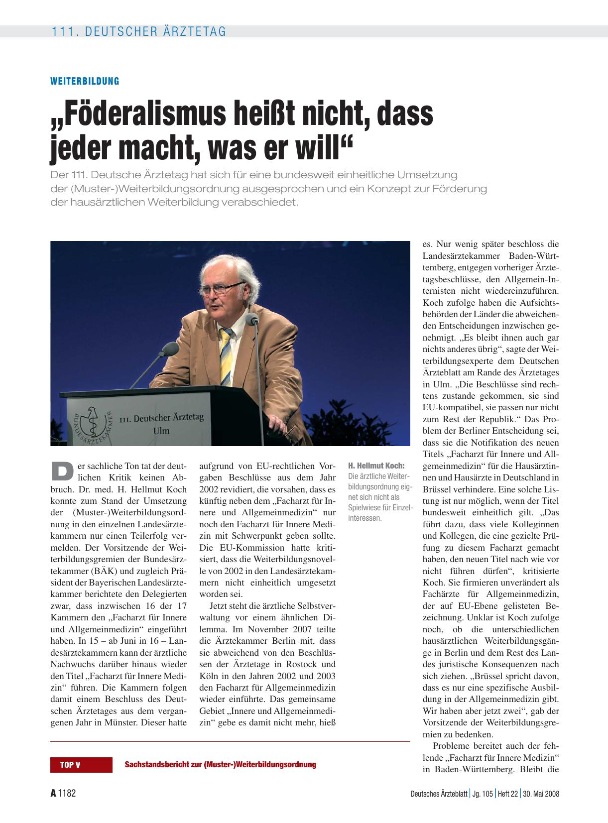 Vorschauseite 1: Weiterbildung: „Föderalismus heißt nicht, dass jeder macht, was er will“