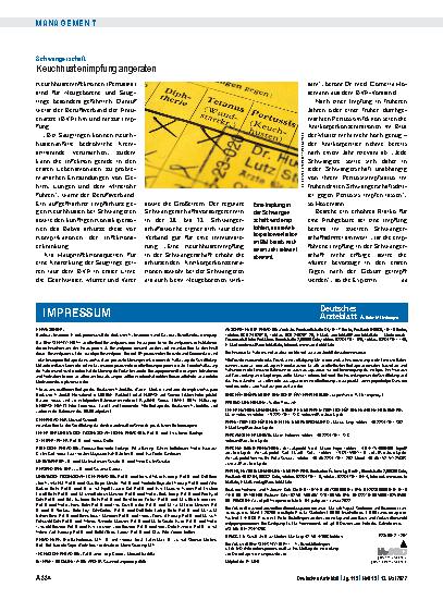 Vorschauseite 1: Schwangerschaft: Keuchhustenimpfung angeraten