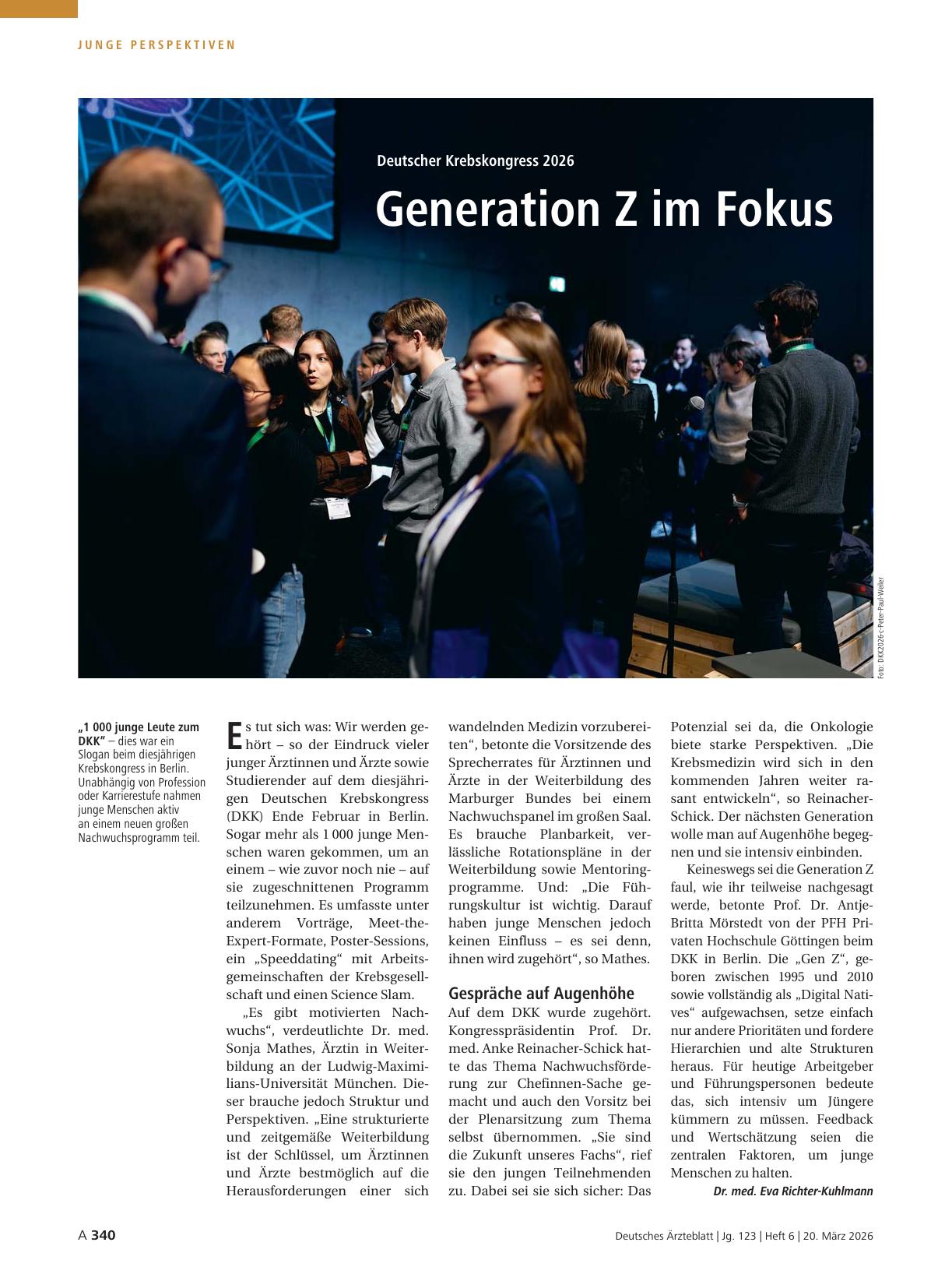 Vorschauseite 1: Deutscher Krebskongress 2026: Generation Z im Fokus