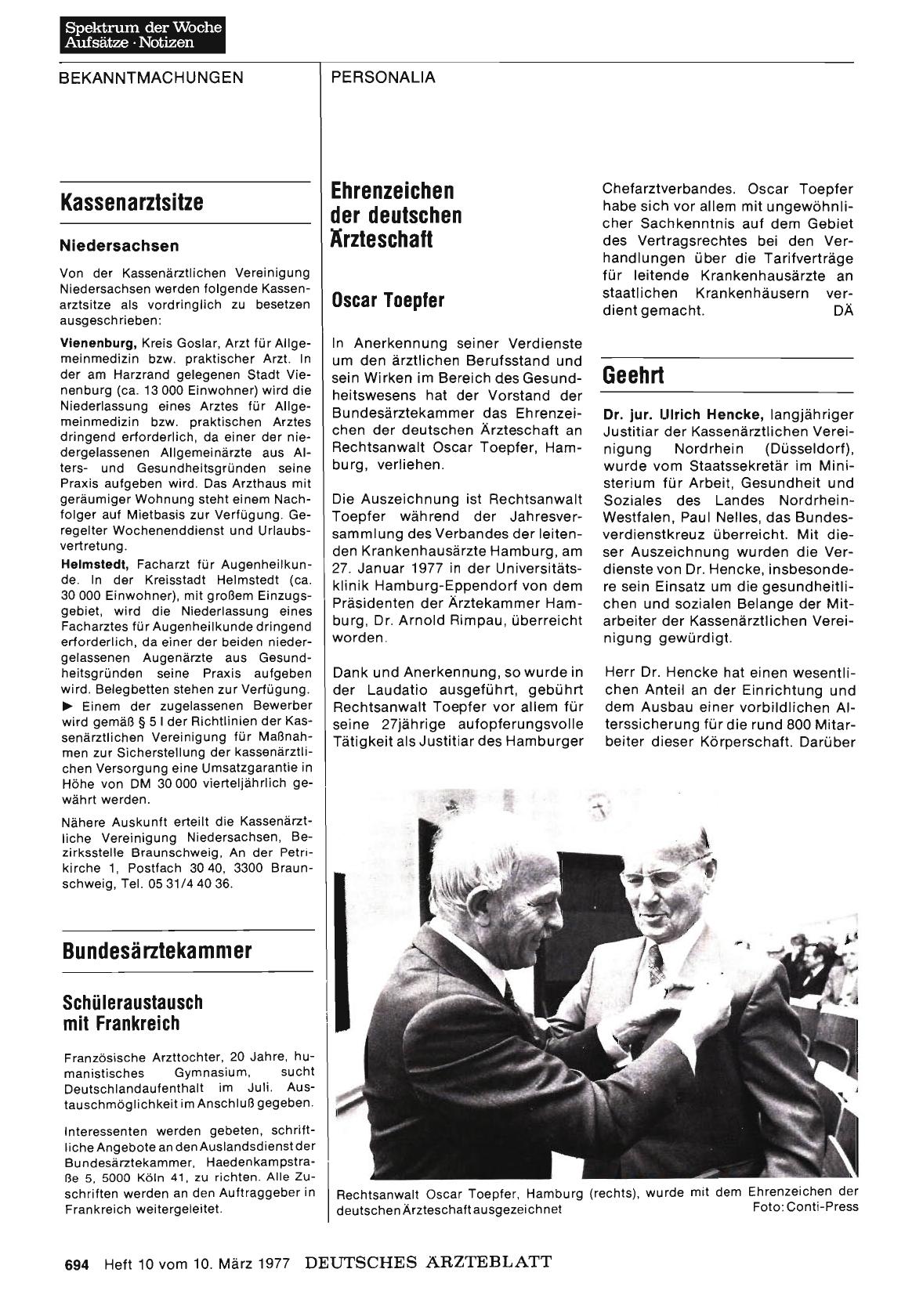 Vorschauseite 1: Bundesärztekammer