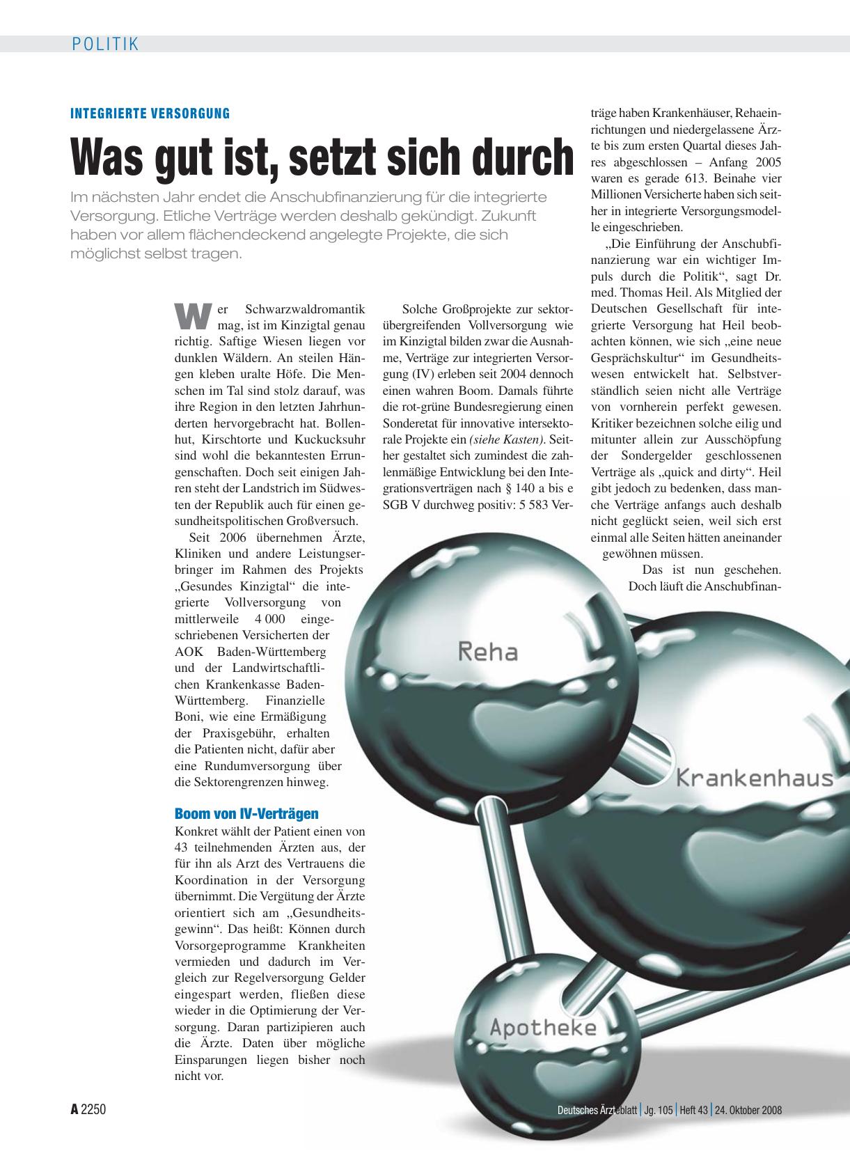 Vorschauseite 1: Integrierte Versorgung: Was gut ist, setzt sich durch