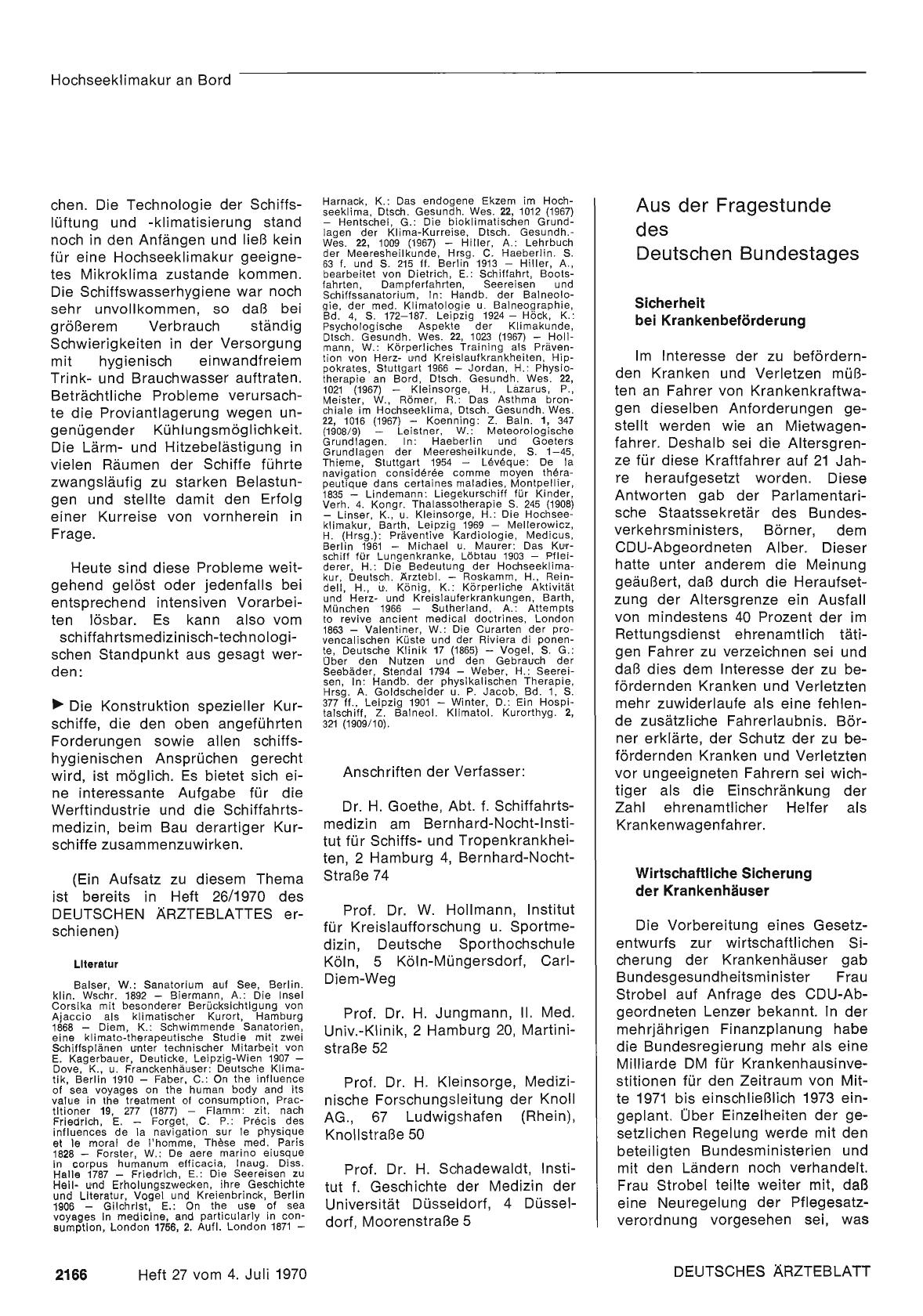 Vorschauseite 1: Aus der Fragestunde des Deutschen Bundestages
