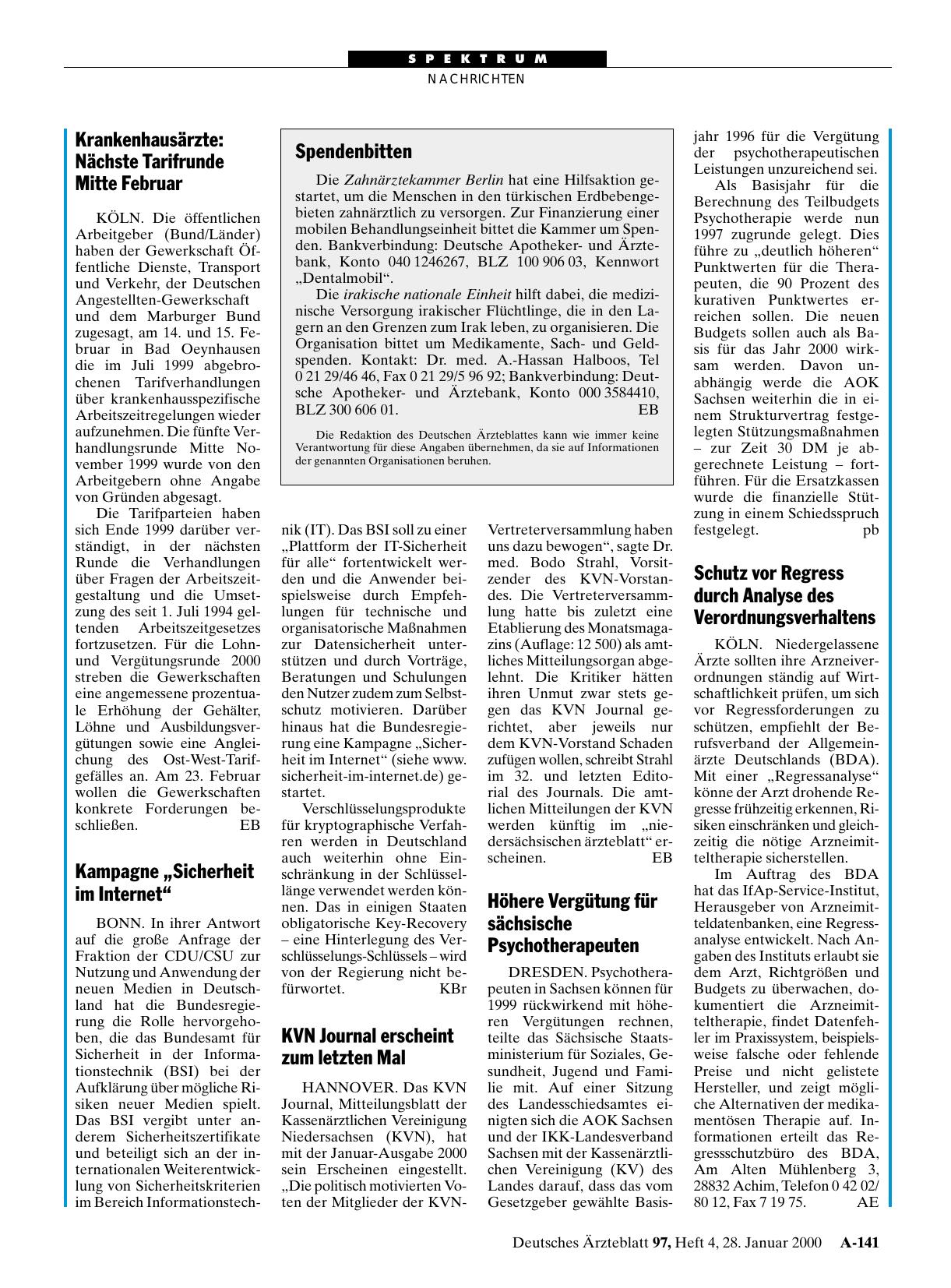 Vorschauseite 1: Krankenhausärzte: Nächste Tarifrunde Mitte Februar