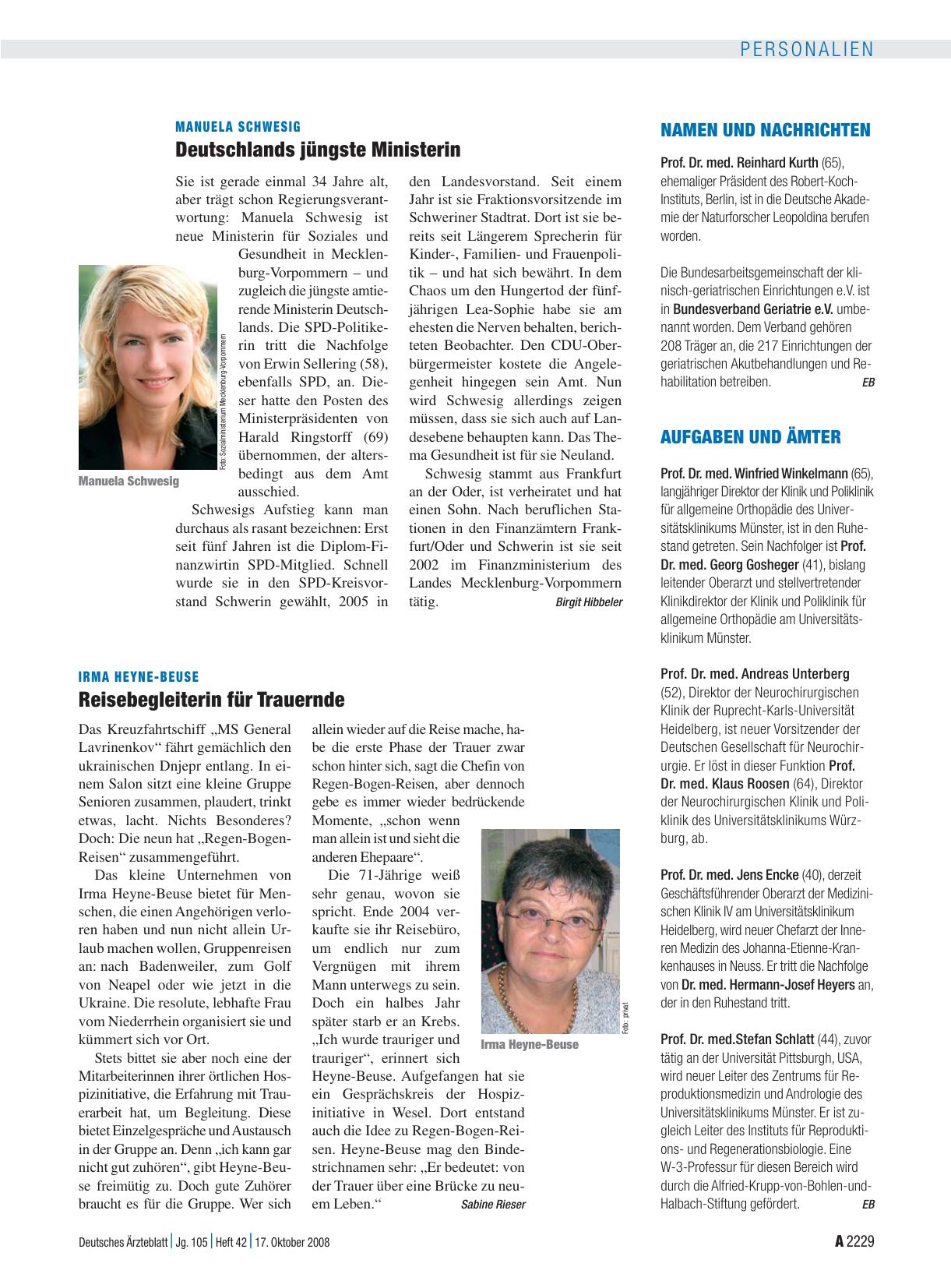 Vorschauseite 1: Manuela Schwesig: Deutschlands jüngste Ministerin