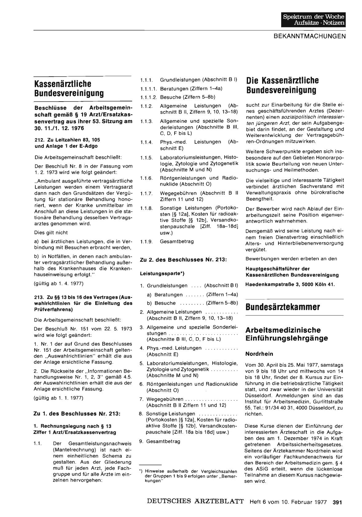 Vorschauseite 1: Bundesärztekammer