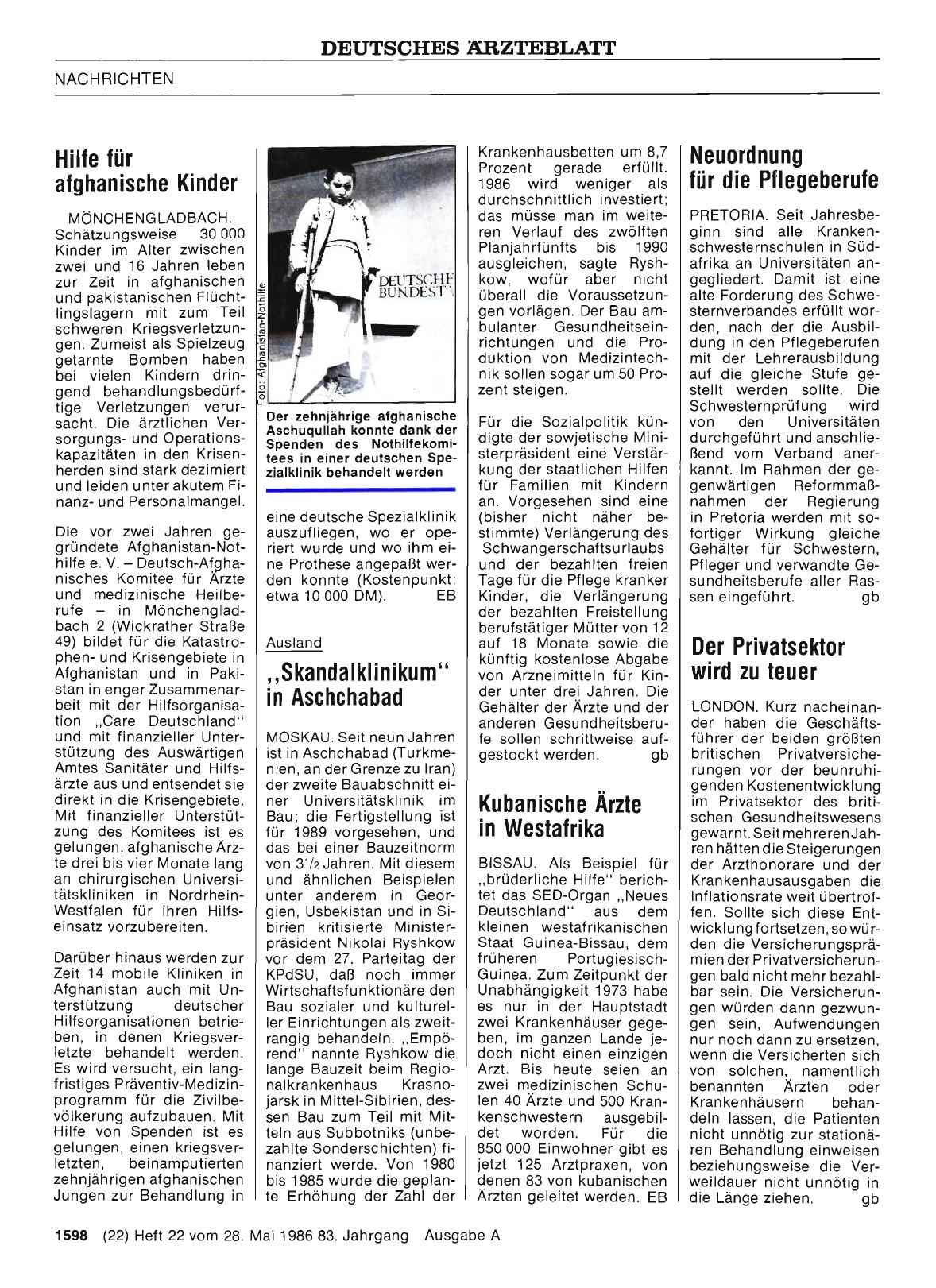Vorschauseite 1: „Skandalklinikum“ in Aschchabad
