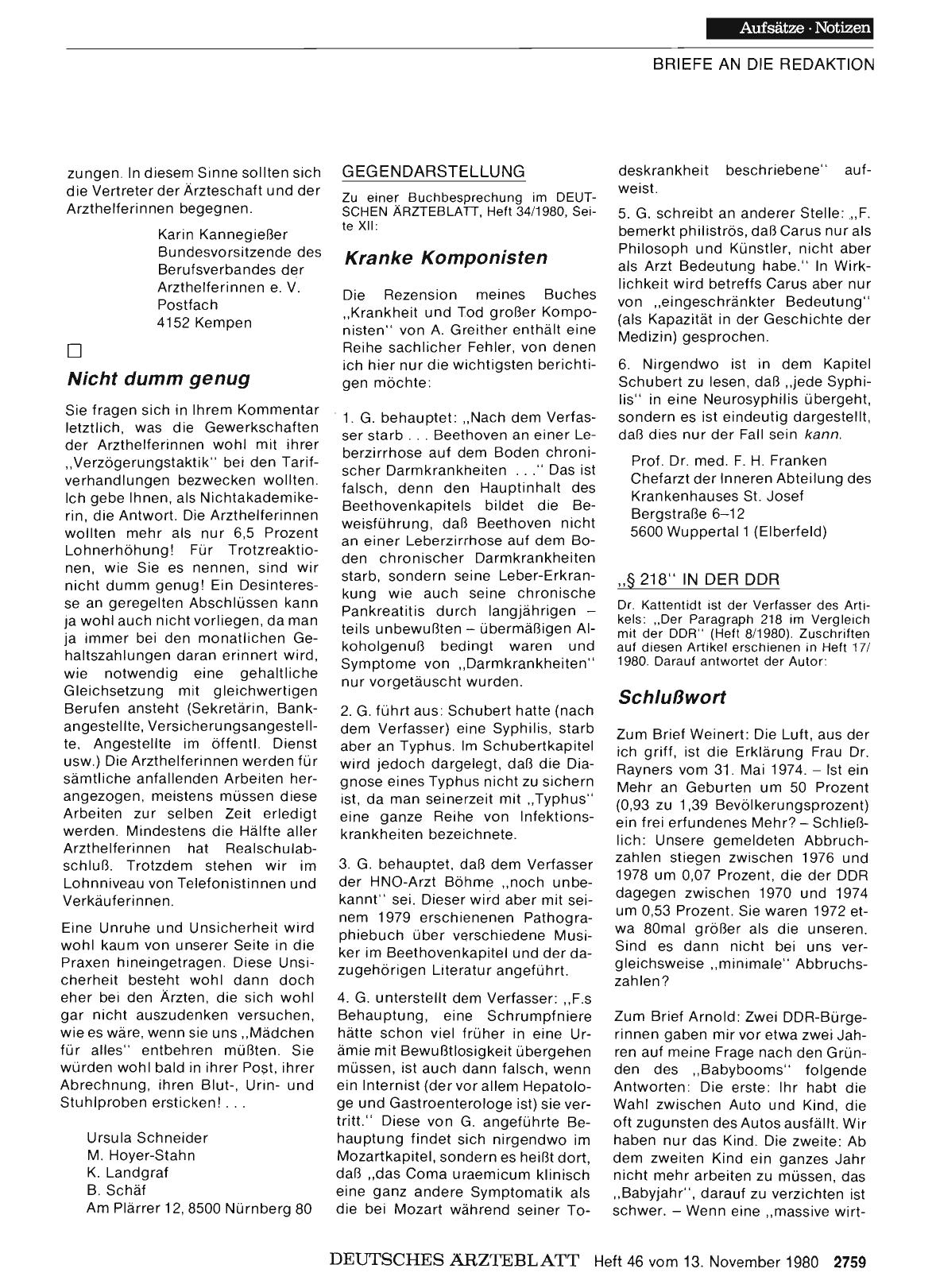 Vorschauseite 1: „§ 218“ IN DER DDR: Schlußwort