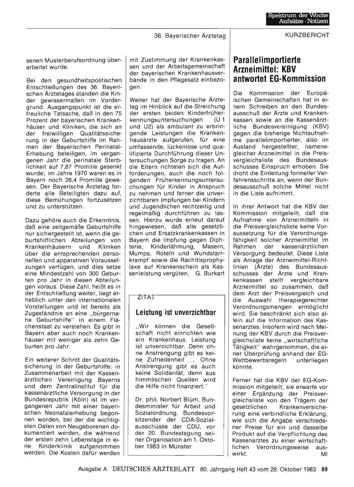 Vorschauseite 1: Parallelimportierte Arzneimittel: KBV antwortet EG-Kommission