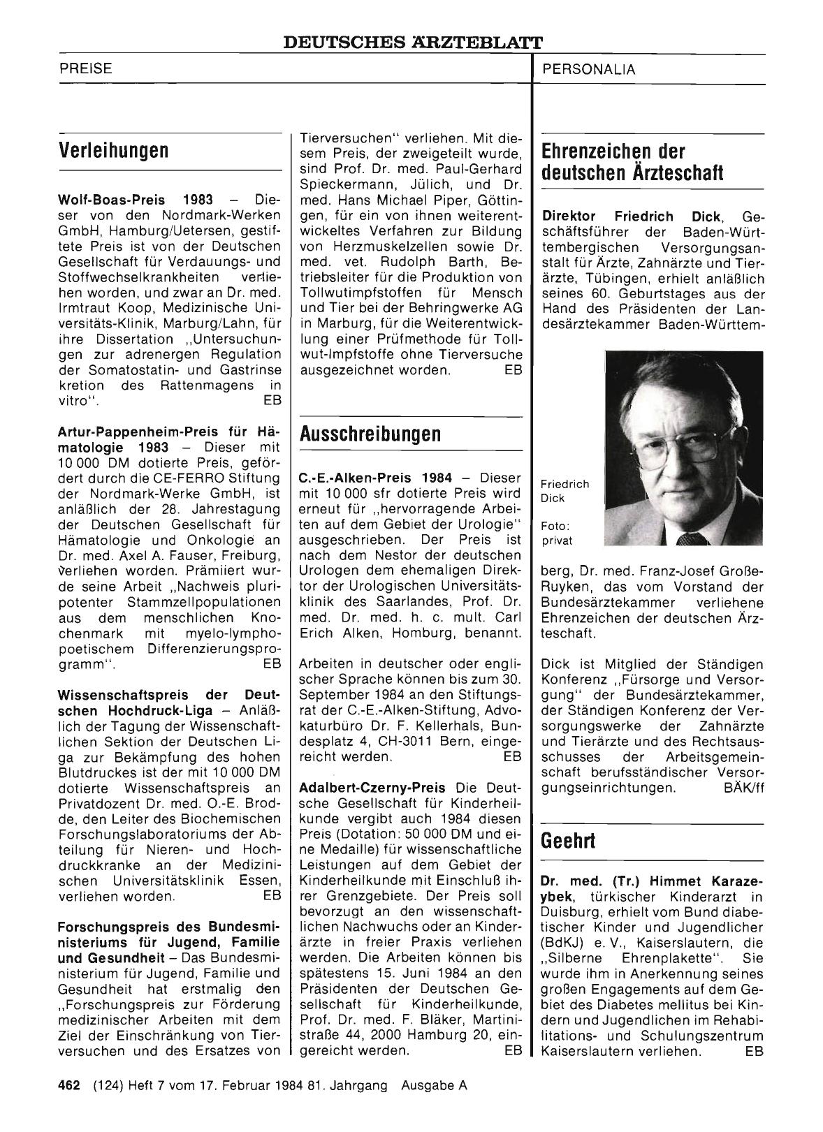 Vorschauseite 1: Verleihungen