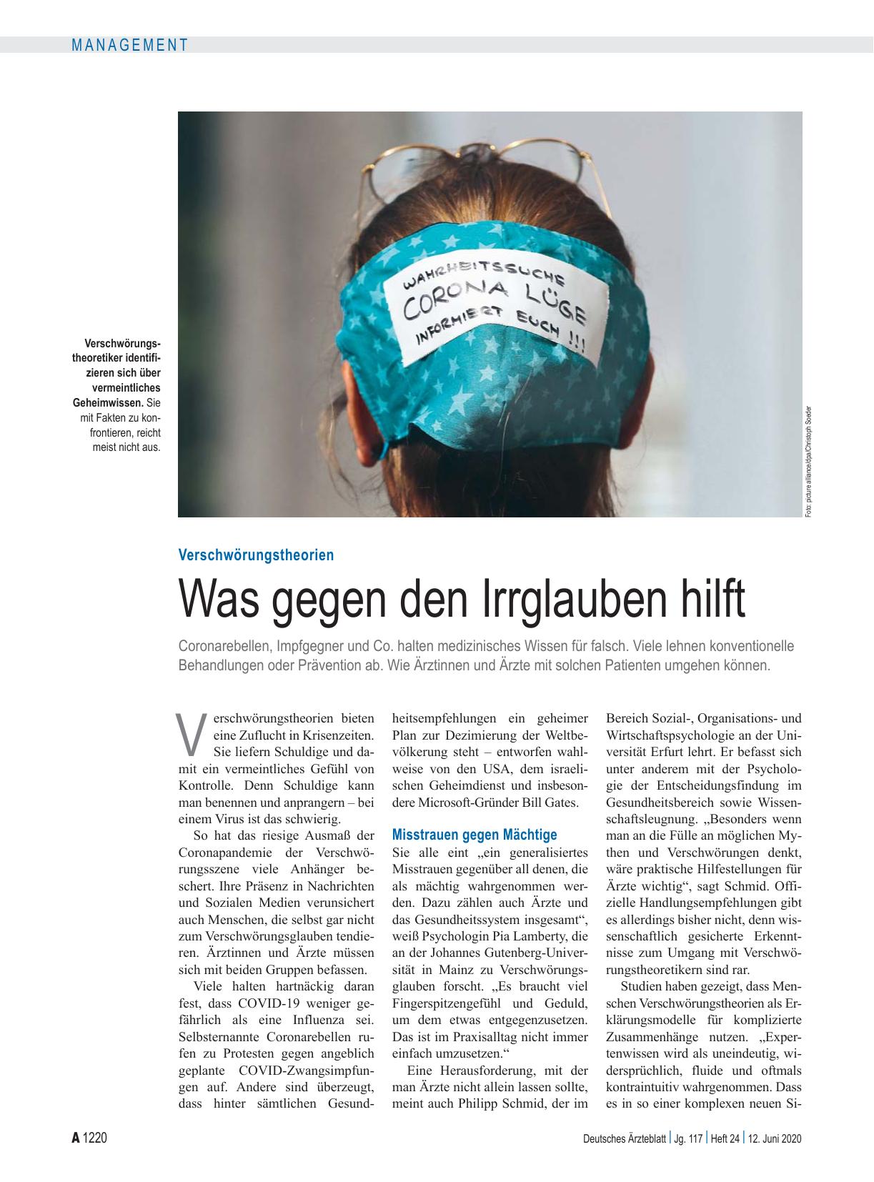 Vorschauseite 1: Verschwörungstheorien: Was gegen den Irrglauben hilft