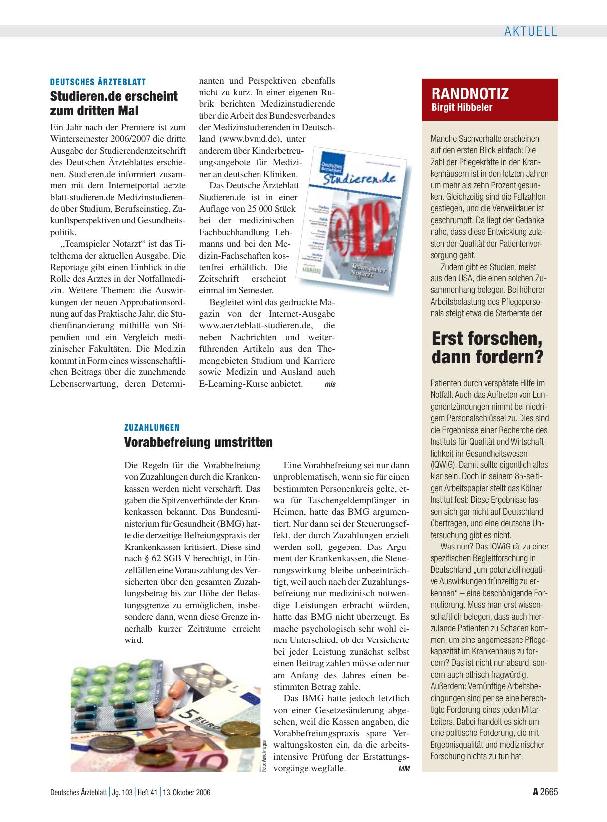 Vorschauseite 1: Randnotiz: Erst forschen, dann fordern?