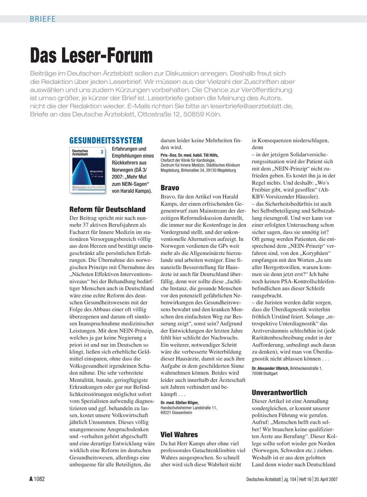 Vorschauseite 1: Gesundheitssystem: Viel Wahres