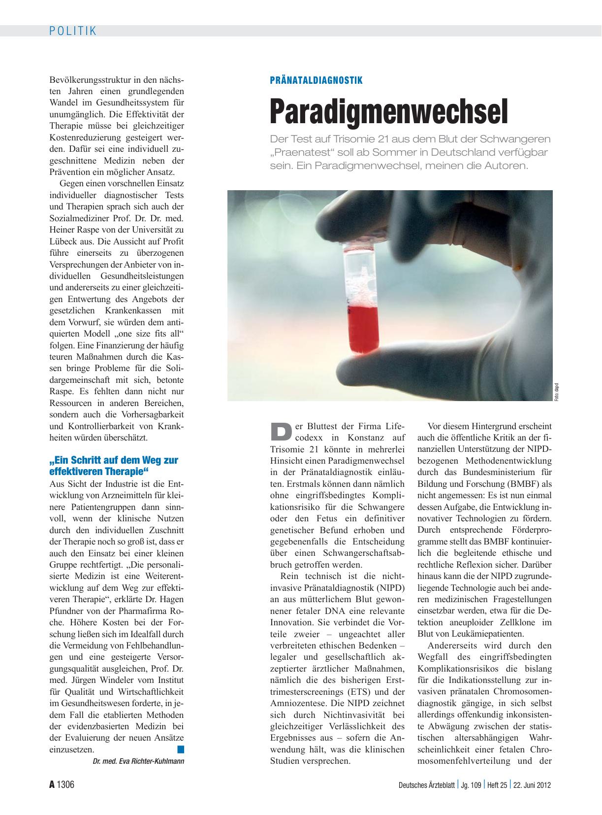 Vorschauseite 1: Pränataldiagnostik: Paradigmenwechsel