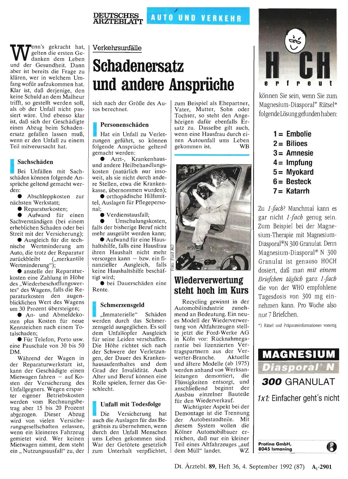 Vorschauseite 1: Verkehrsunfälle: Schadenersatz und andere Ansprüche