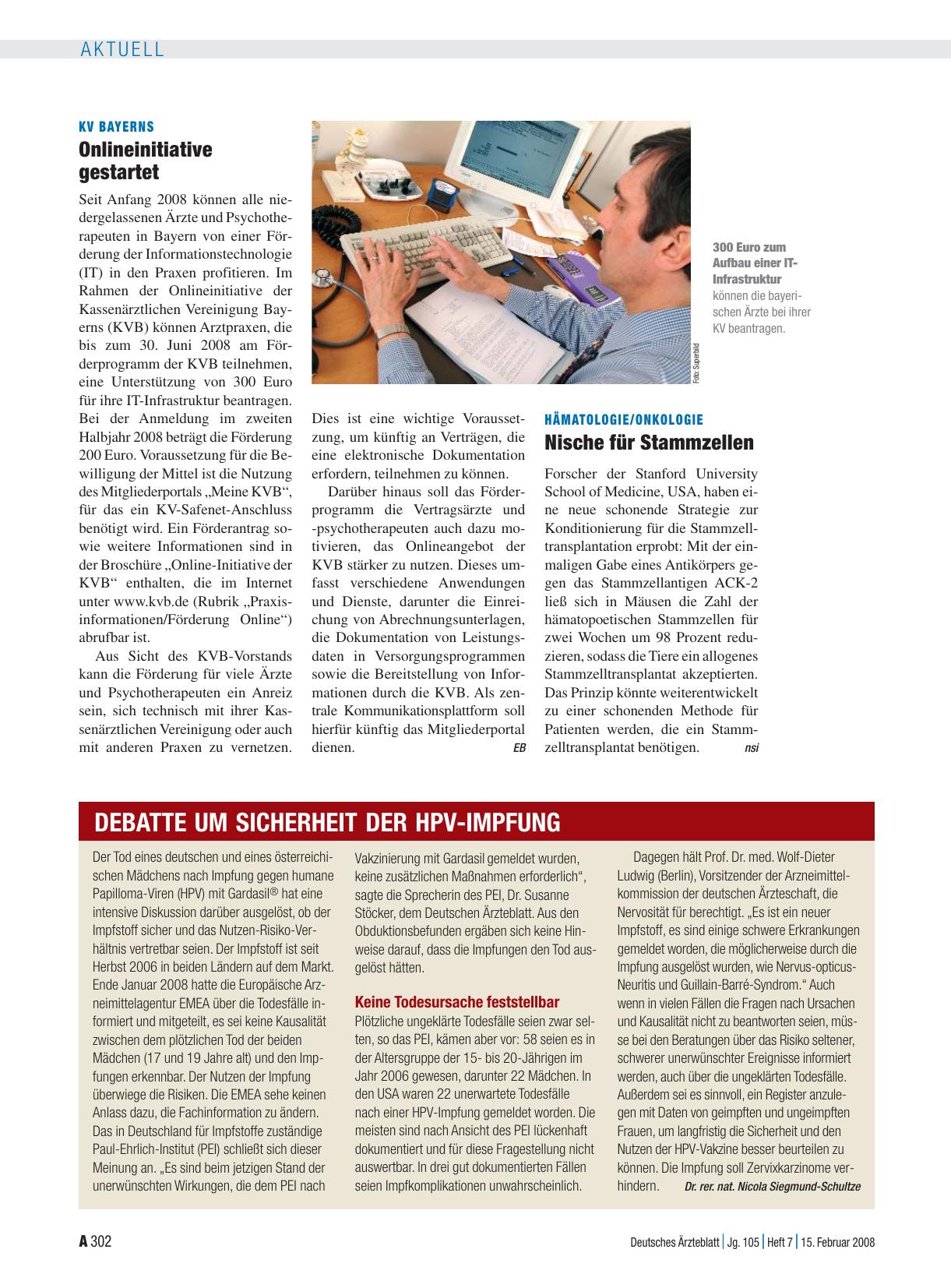 Vorschauseite 1: Hämatologie/Onkologie: Nische für Stammzellen