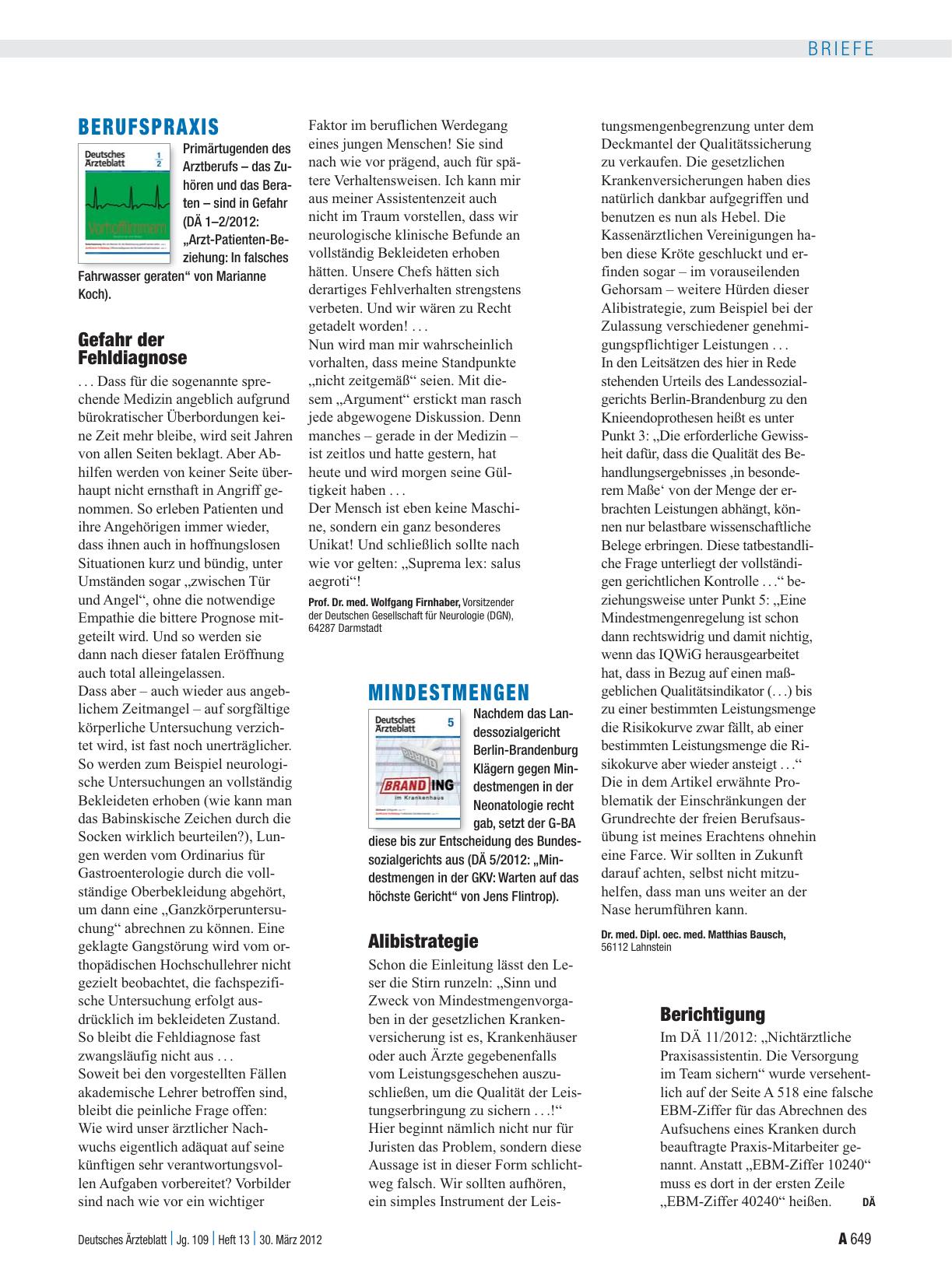 Vorschauseite 1: Mindestmengen: Alibistrategie