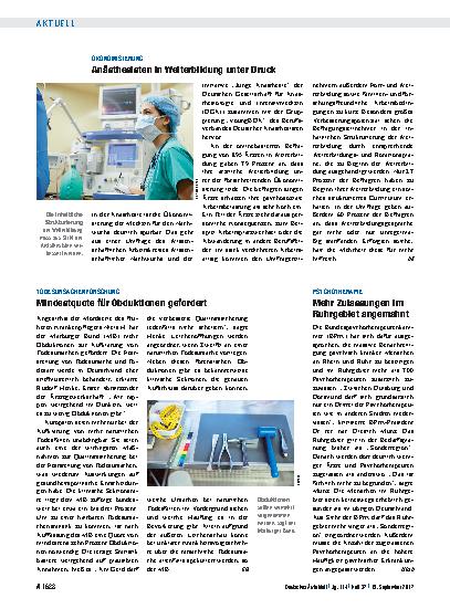 Vorschauseite 1: Ökonomisierung: Anästhesisten in Weiterbildung unter Druck