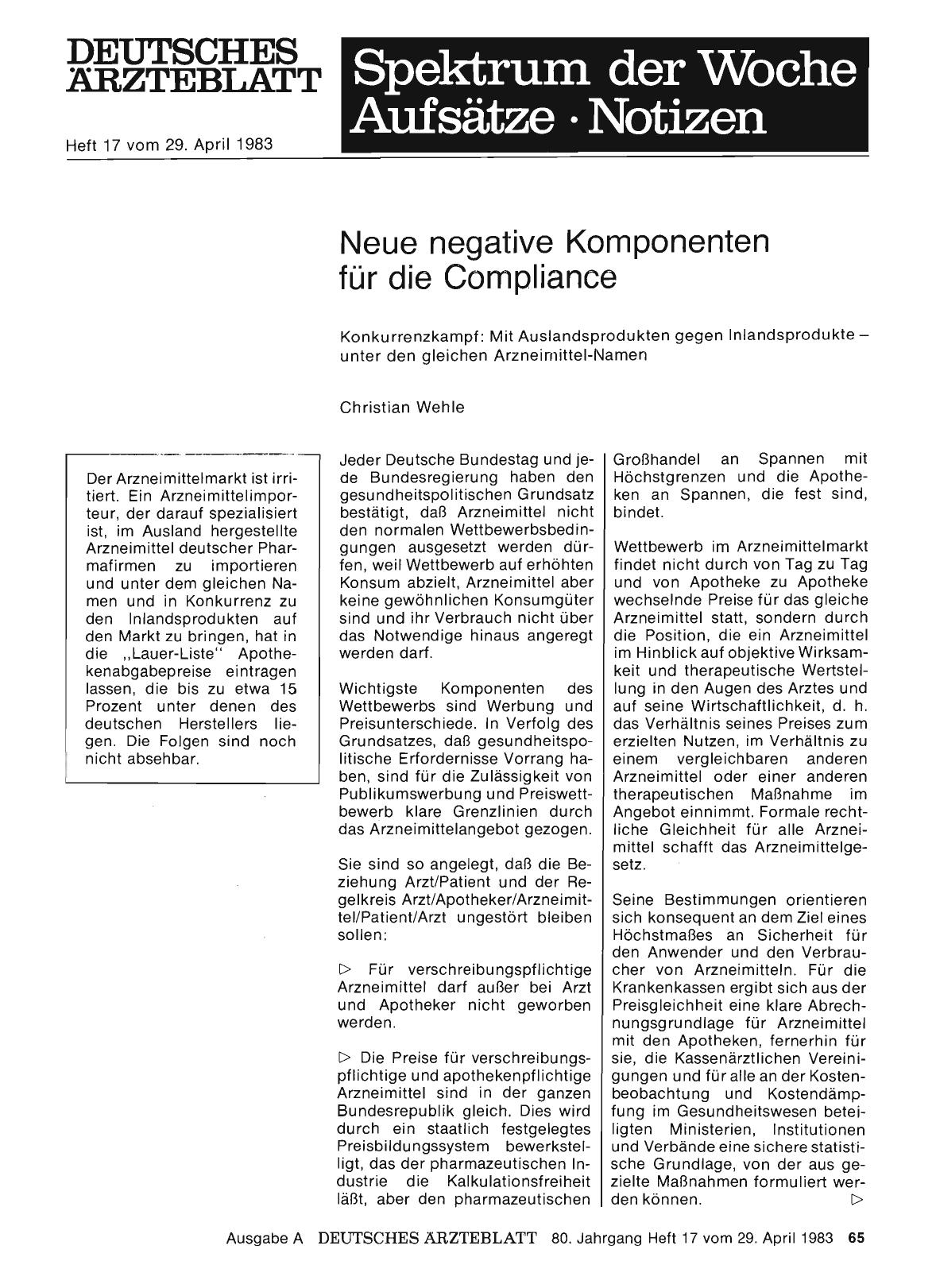 Vorschauseite 1: Neue negative Komponenten für die Compliance