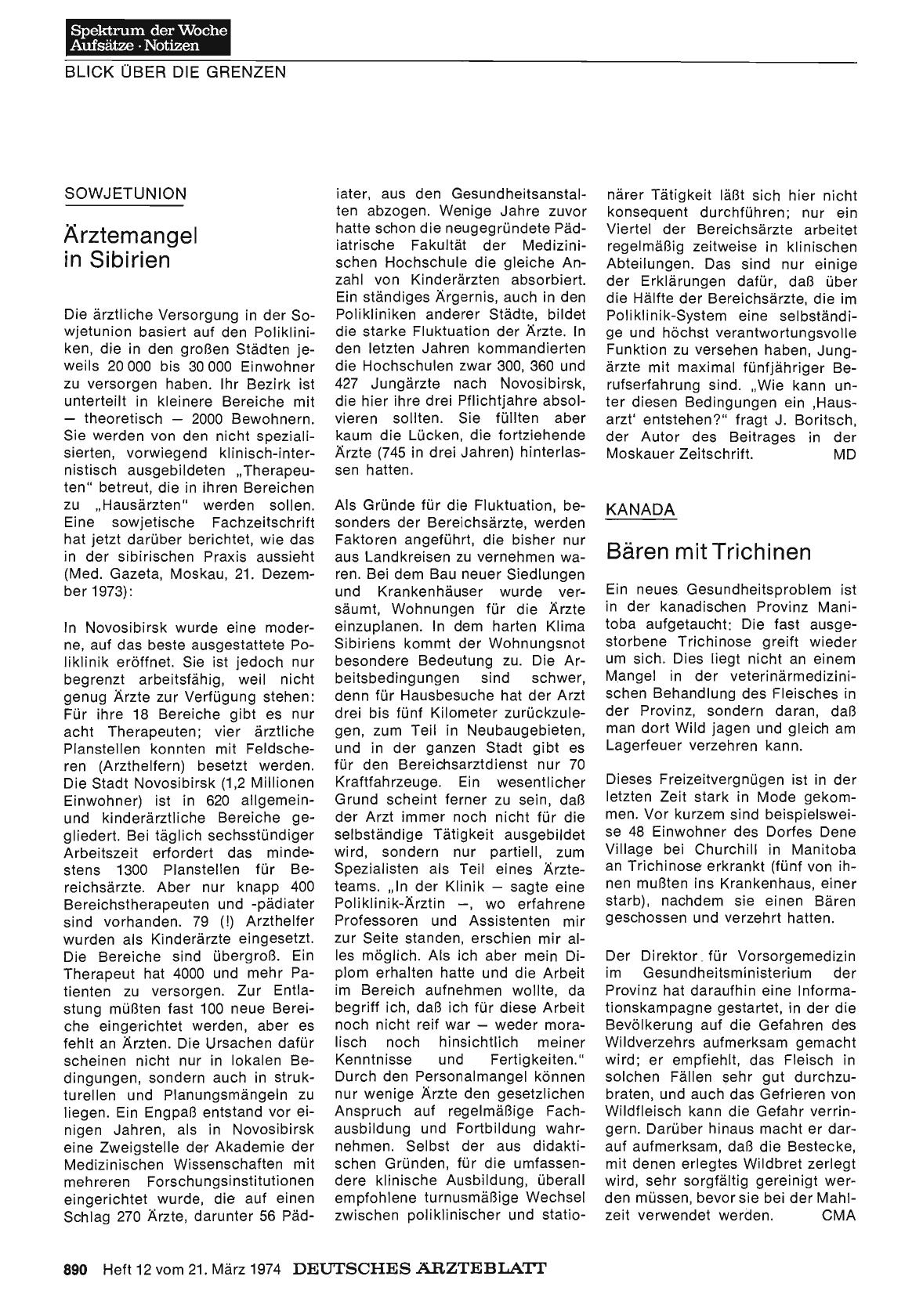 Vorschauseite 1: Sowjetunion: Ärztemangel in Sibirien