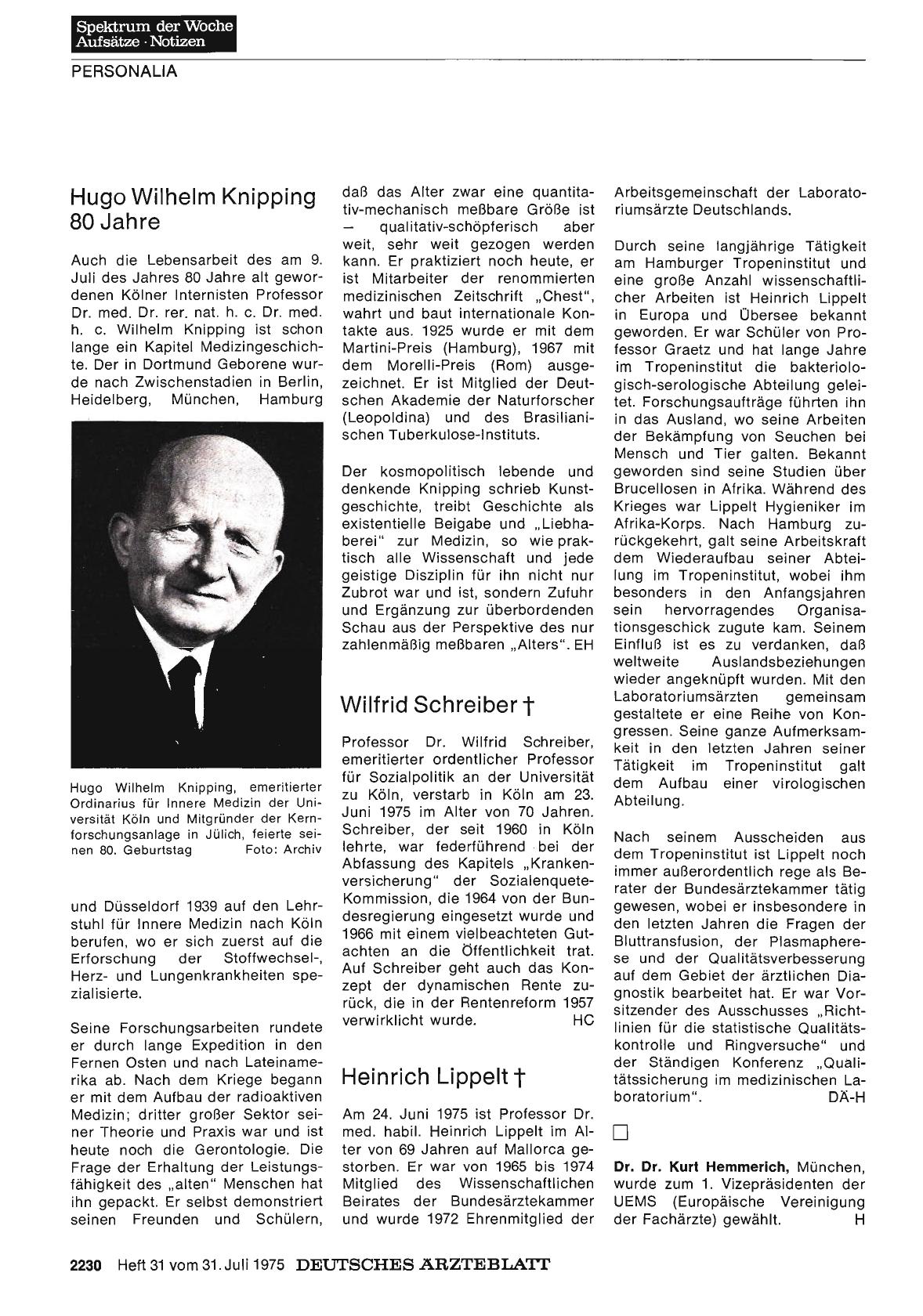Vorschauseite 1: Heinrich Lippelt †